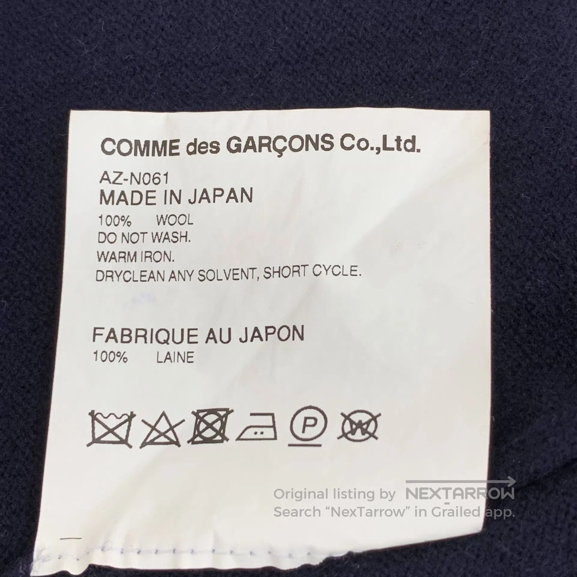 Comme des Garcons Comme Des Garcons Dark Blue Heart Embroidered Wool Round N Size M / US 6-8 / IT 42-44 - 7 Thumbnail