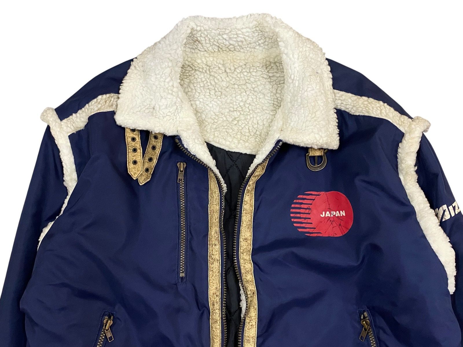 Mizuno Vtg Mizuno Japan Aviator Sherpa Jacket - Navy Blue Size US L / EU 52-54 / 3 - 7 Thumbnail