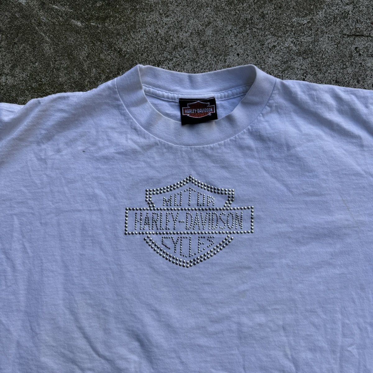 Harley Davidson 90s Harley Faded Rhinestone Shirt ERD Grunge Biker WCC Size US L / EU 52-54 / 3 - 2 Thumbnail