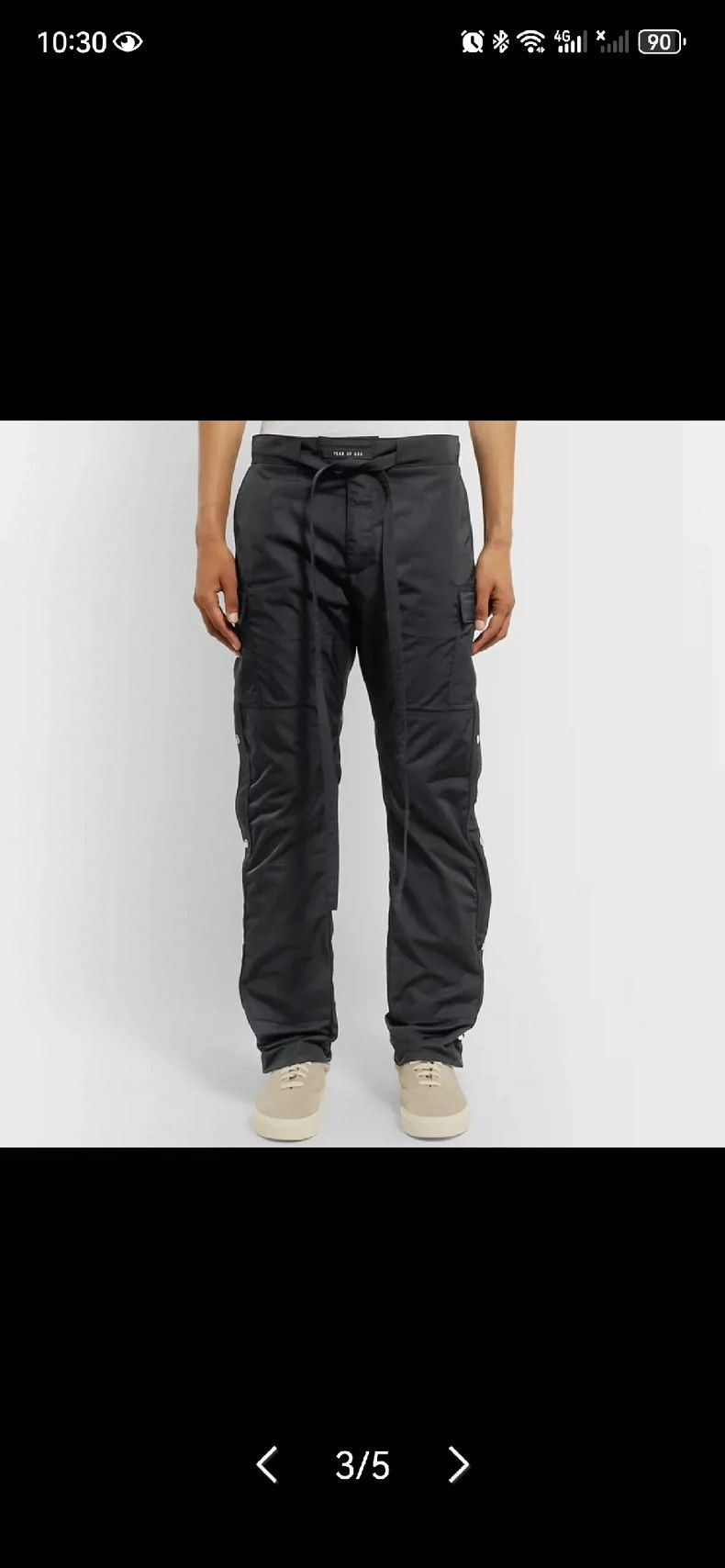 Fear of God Fear of God Solid color belt fastening cargo pants Size US 33 - 2 Thumbnail