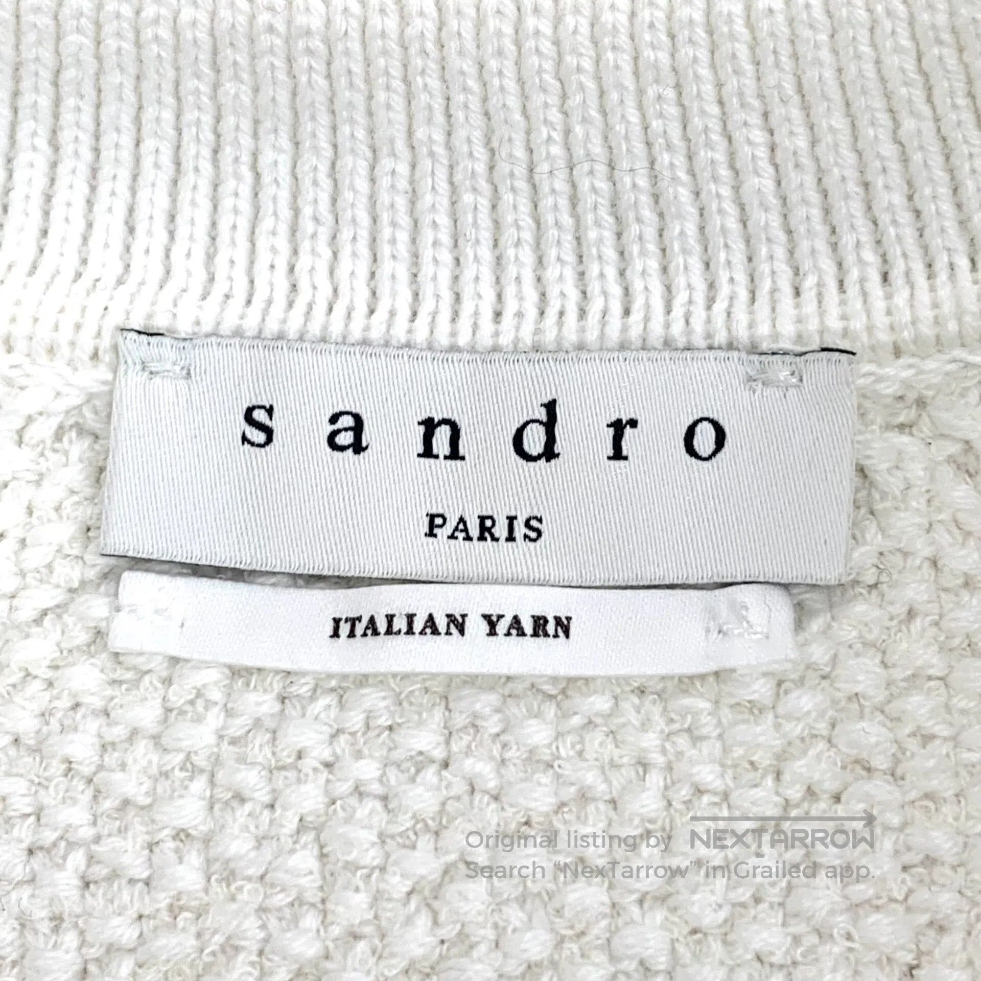 Sandro Sandro Off-White Stripe Trim Lapel Single-Breasted Long Sl Size US S / EU 44-46 / 1 - 5 Thumbnail