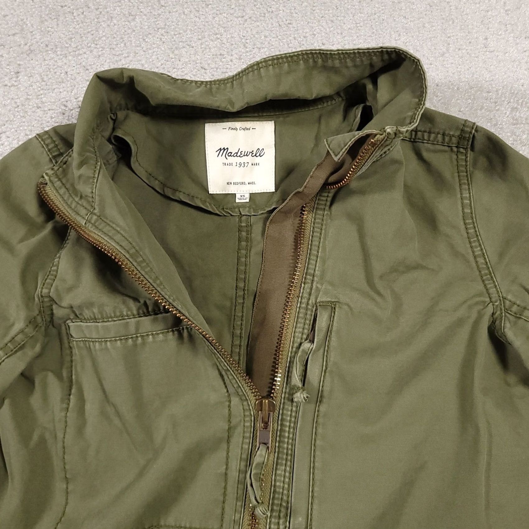 Madewell VINTAGE is not applicable. Original title contains "Madewell Passage Jacket Women’s XS Green Utility Full Zip Pockets Mock Neck" Size XS / US 0-2 / IT 36-38 - 5 Thumbnail