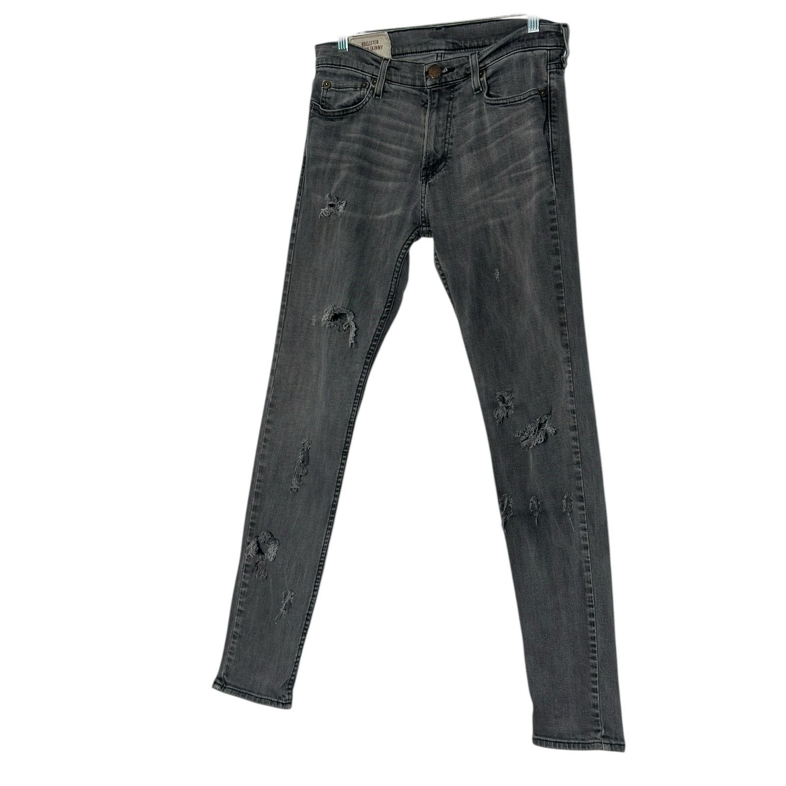 Hollister Hollister gray distressed super skinny jeans size 30 Size 30" / US 8 / IT 44 - 8 Thumbnail