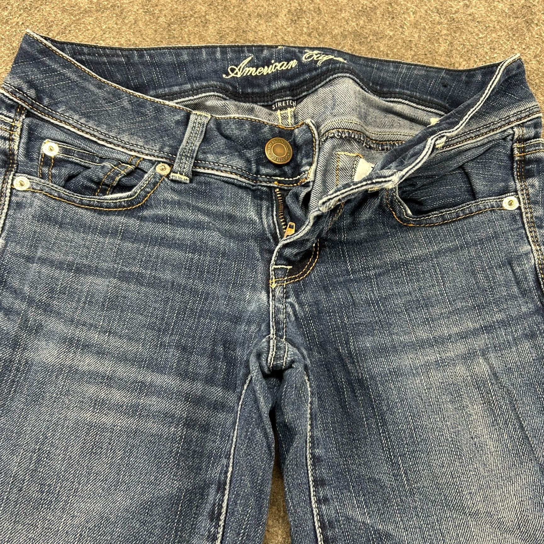 American Eagle Outfitters American Eagle Outfitters Jeans Womens 0 Blue Slim Bootcut Distressed Stretch Denim 5-Pocket 32 Inseam Regular Inseam Size 30" / US 8 / IT 44 - 2 Thumbnail