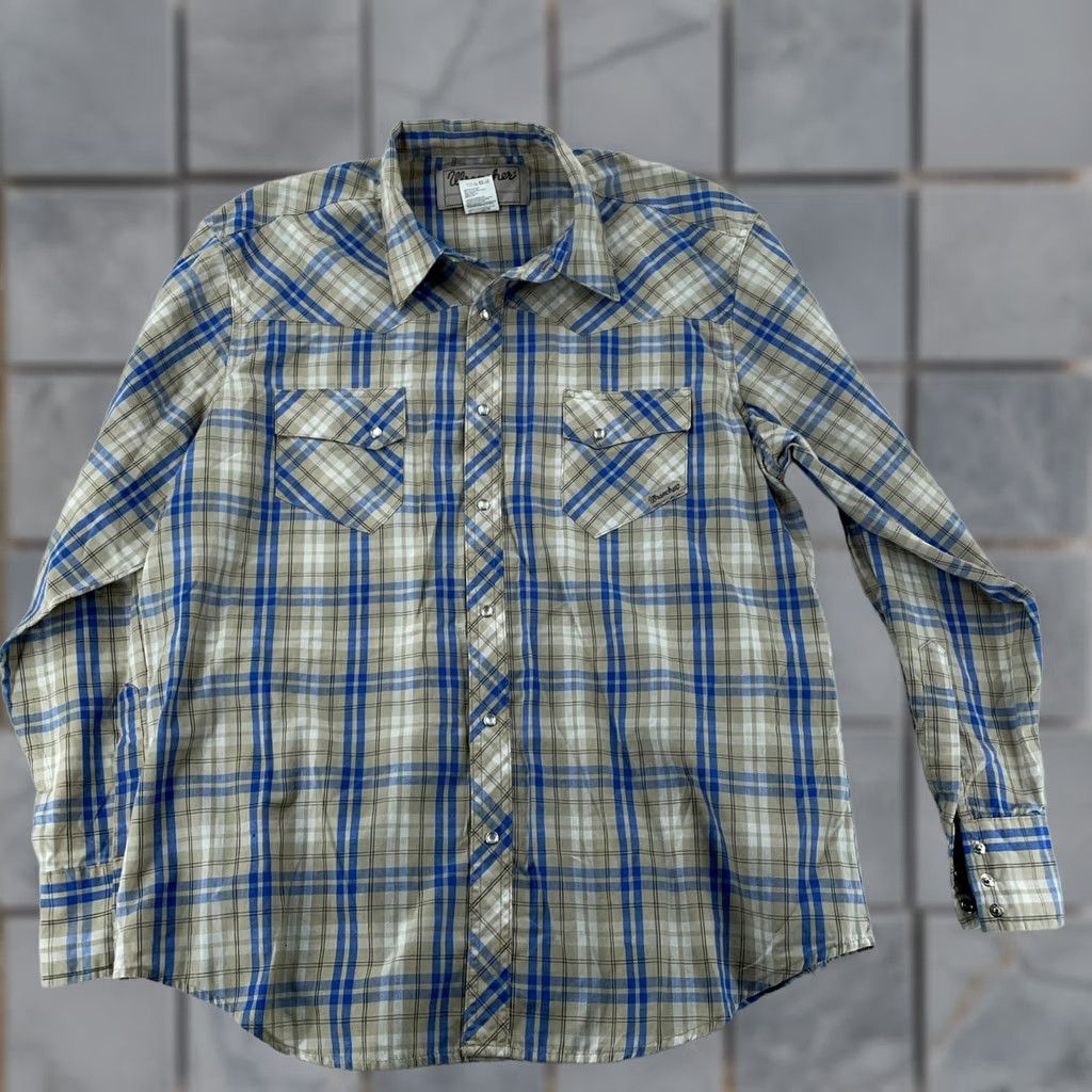 Wrangler Wrangler Shirt Mens XL Colorful Plaid Long Sleeve Button-Up Western Pearl Snap Casual Outdoor Pocket Cotton Polyester Multicolor Size US XL / EU 56 / 4 - 1 Thumbnail