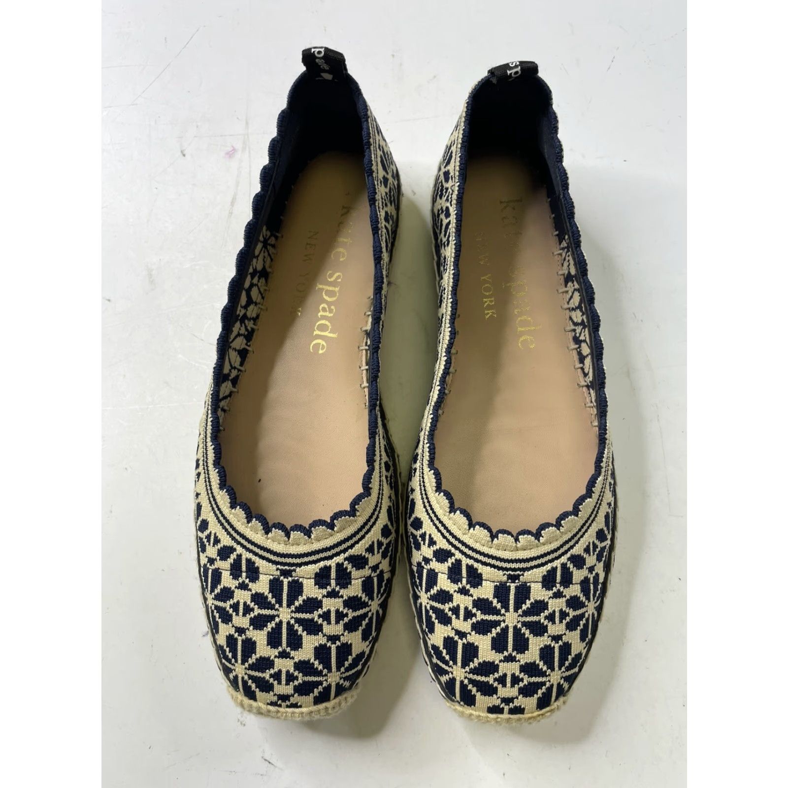 Vintage VINTAGE kate spade New York Women’s Floral Knit Espadrilles Size 8B Blue Flat Slip-On Cotton Blend Knit Size US 8 / IT 38 - 2 Thumbnail