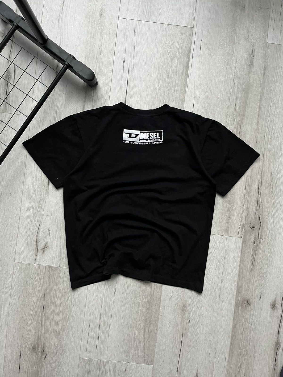 Diesel × Vintage Vintage 90s Diesel Big Logo Black Boxy T Shirt Japanese Size US XL / EU 56 / 4 - 5 Thumbnail