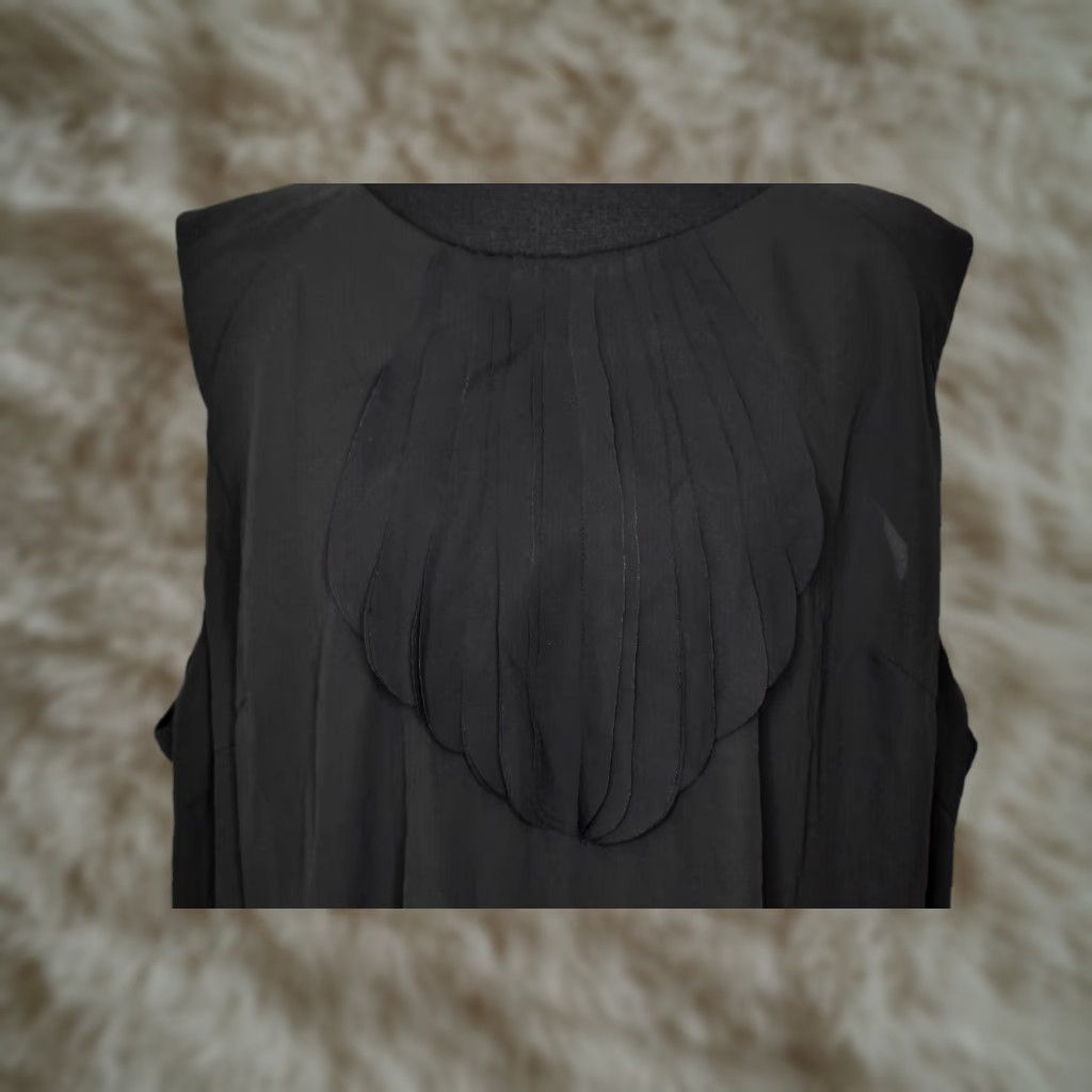 Vintage Milano Womens Blouse Sleeveless Top Plus 2XL Black Ruffle NEW Size XXL / US 16-18 / IT 52-54 - 1 Thumbnail