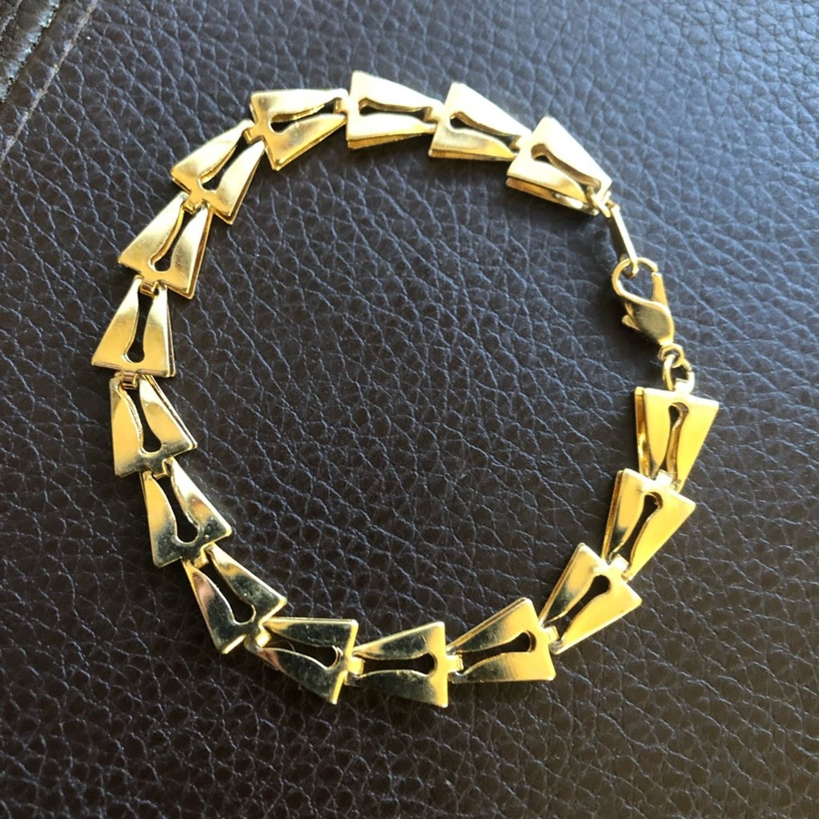 Jewelry Fancy gold plated open triangle link bracelet Size ONE SIZE - 4 Thumbnail