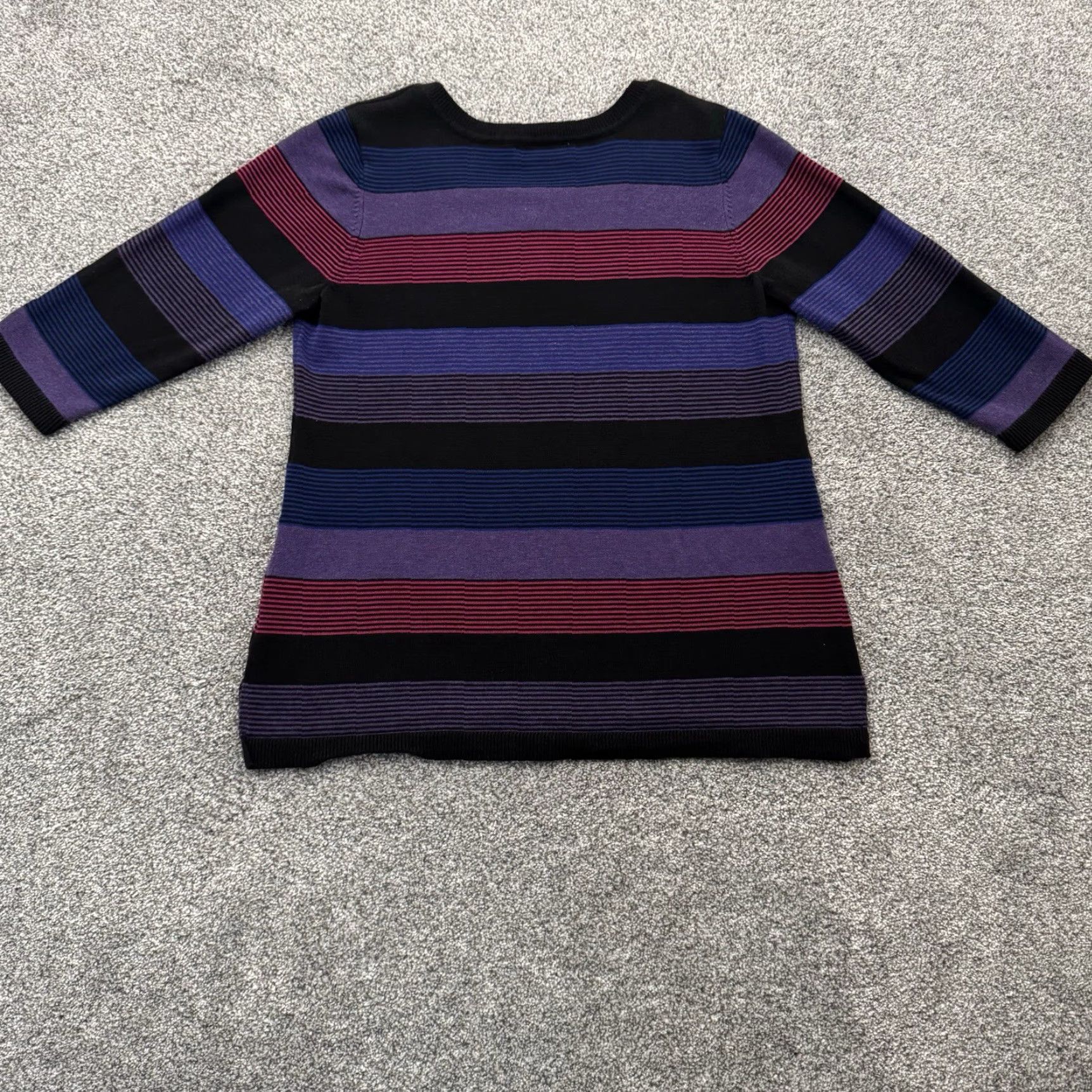 Vintage VINTAGE Christopher & Banks Sweater Women Large Henley Office Academia Stripes Retro 70s Size L / US 10 / IT 46 - 8 Thumbnail