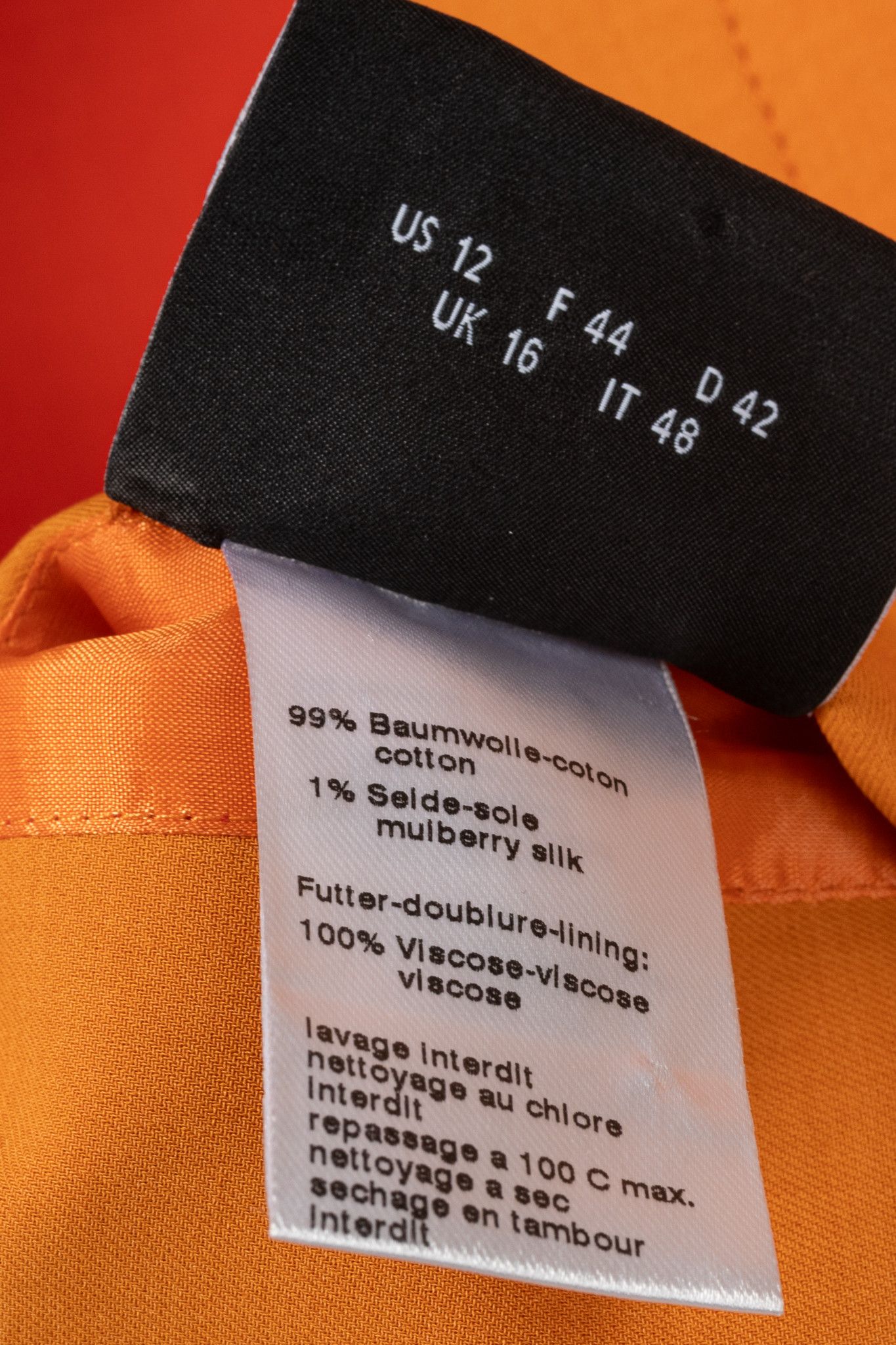 Akris Akris Reversible Firecracker Orange Cotton Trapeze Jacket Size XL / US 12-14 / IT 48-50 - 16 Thumbnail