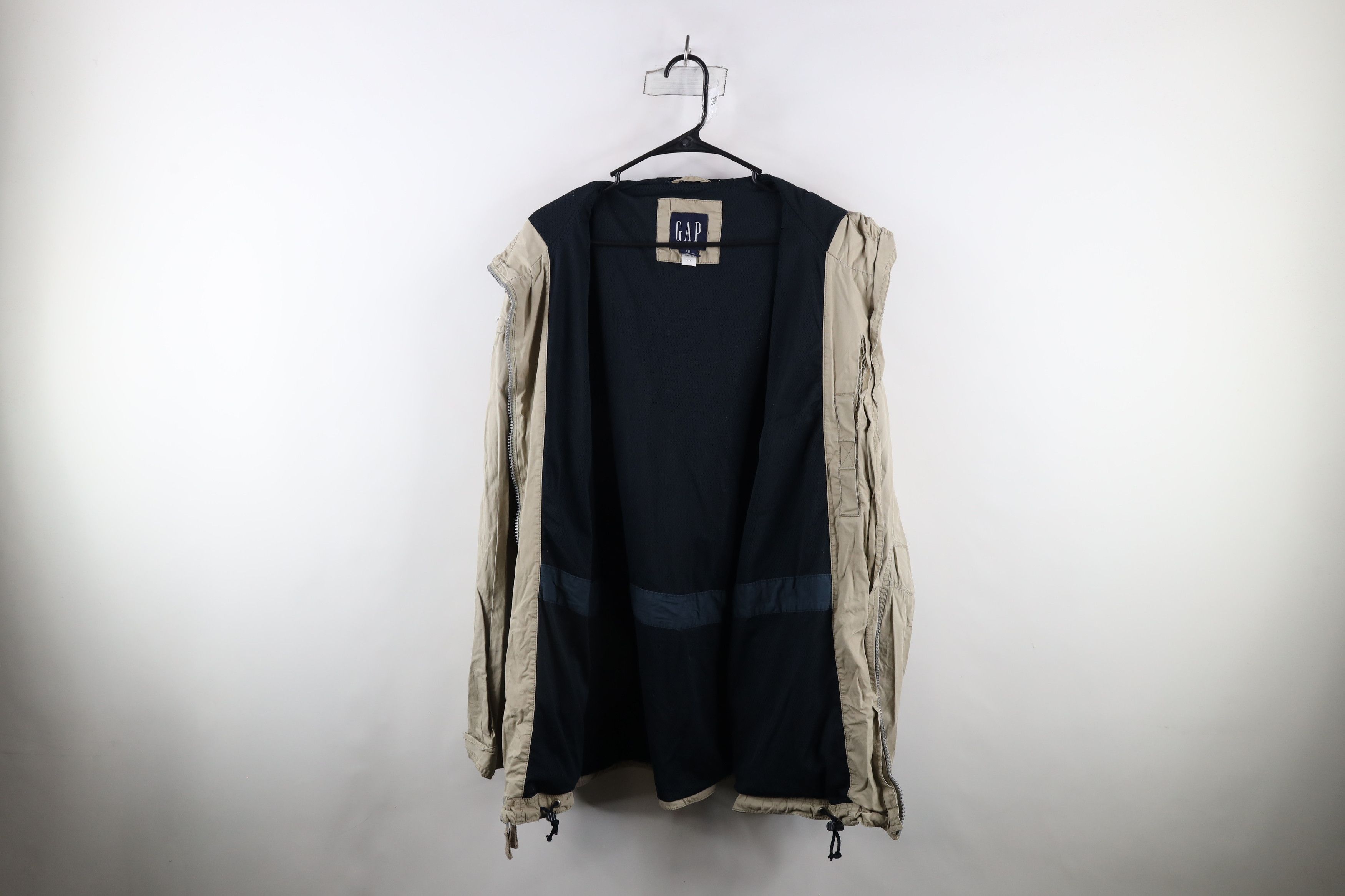 Gap × Vintage Vintage 90s Gap Full Zip Hooded Windbreaker Jacket Beige Size US XXL / EU 58 / 5 - 6 Thumbnail