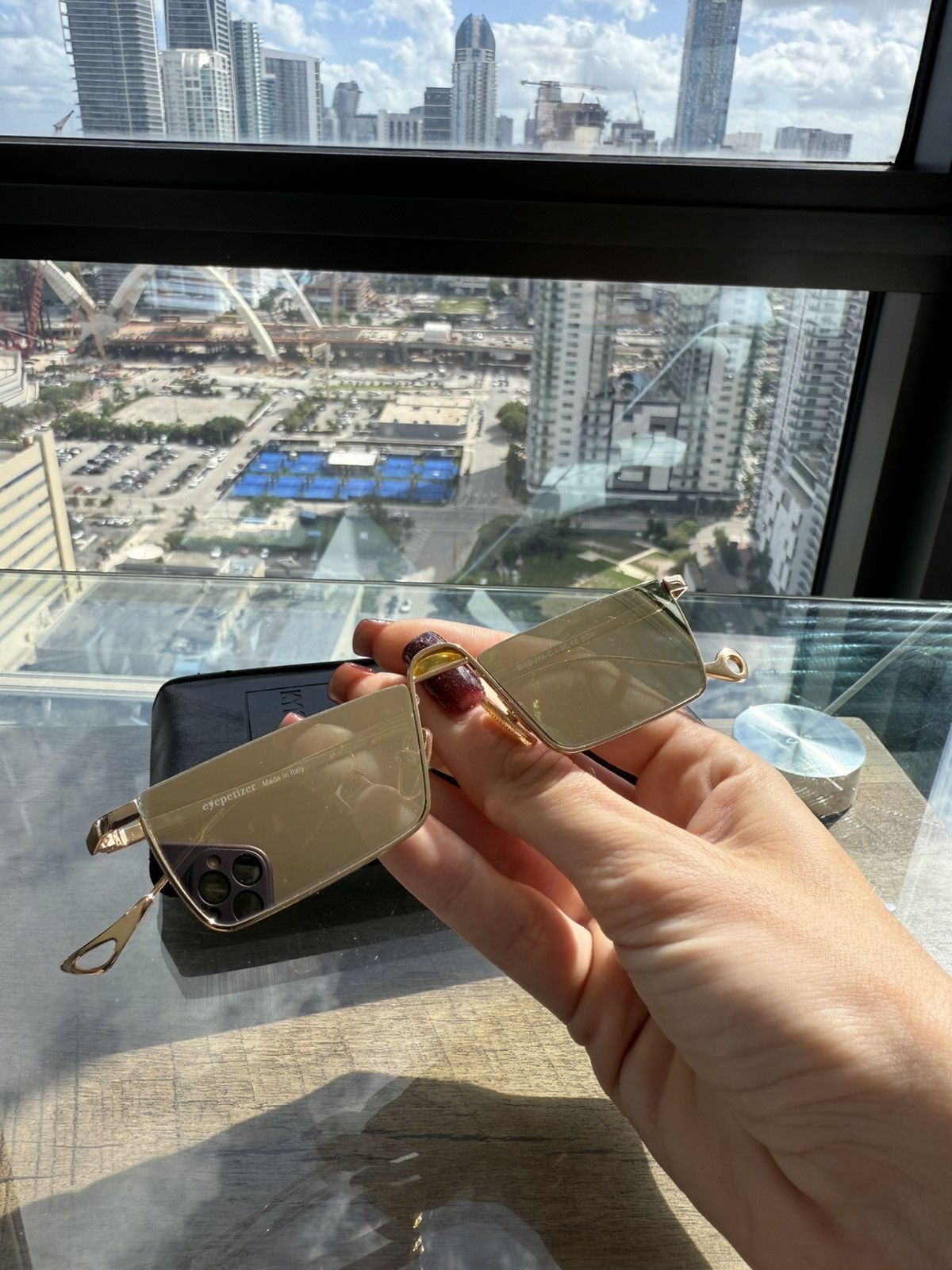 Other Kyme Italy Gold Square Sunglasses — Modern Luxe Design Size ONE SIZE - 1 Thumbnail