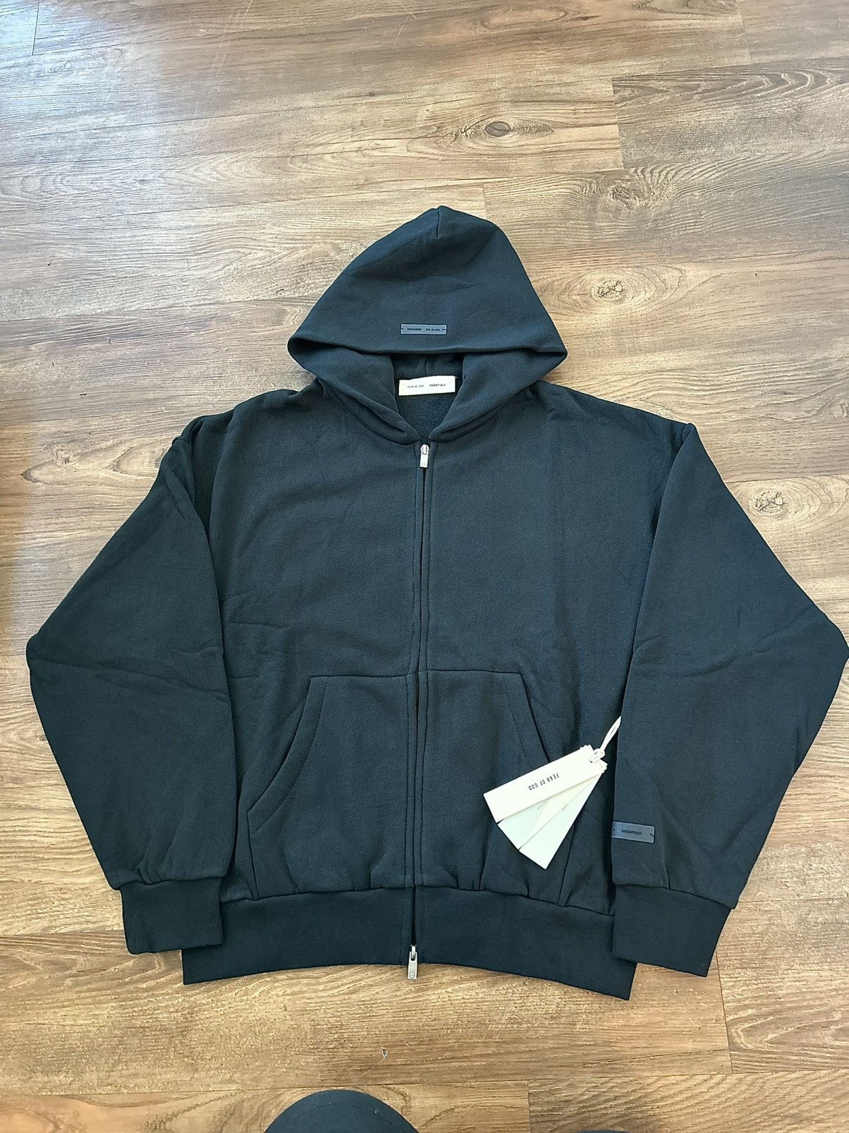 Fear of God Authentic Fear of God Essentials Jet Black Hoodie SS25 Sz S Size US S / EU 44-46 / 1 - 1 Thumbnail