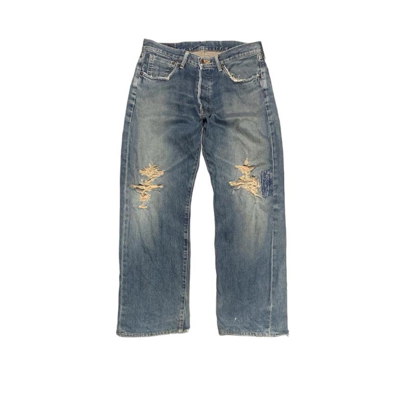 Edwin Vintage Edwin 505 Selvedge Straight Leg Jeans Distressed Size US 32 / EU 48 - 2 Thumbnail
