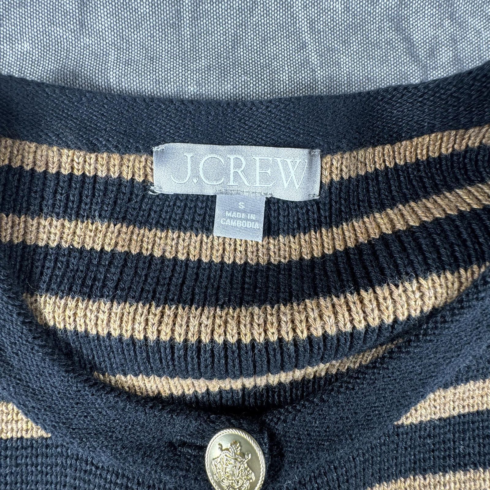 J.Crew J-Crew Sweater Women's S Black Tan Striped 2024 Cotton Size S / US 4 / IT 40 - 2 Thumbnail