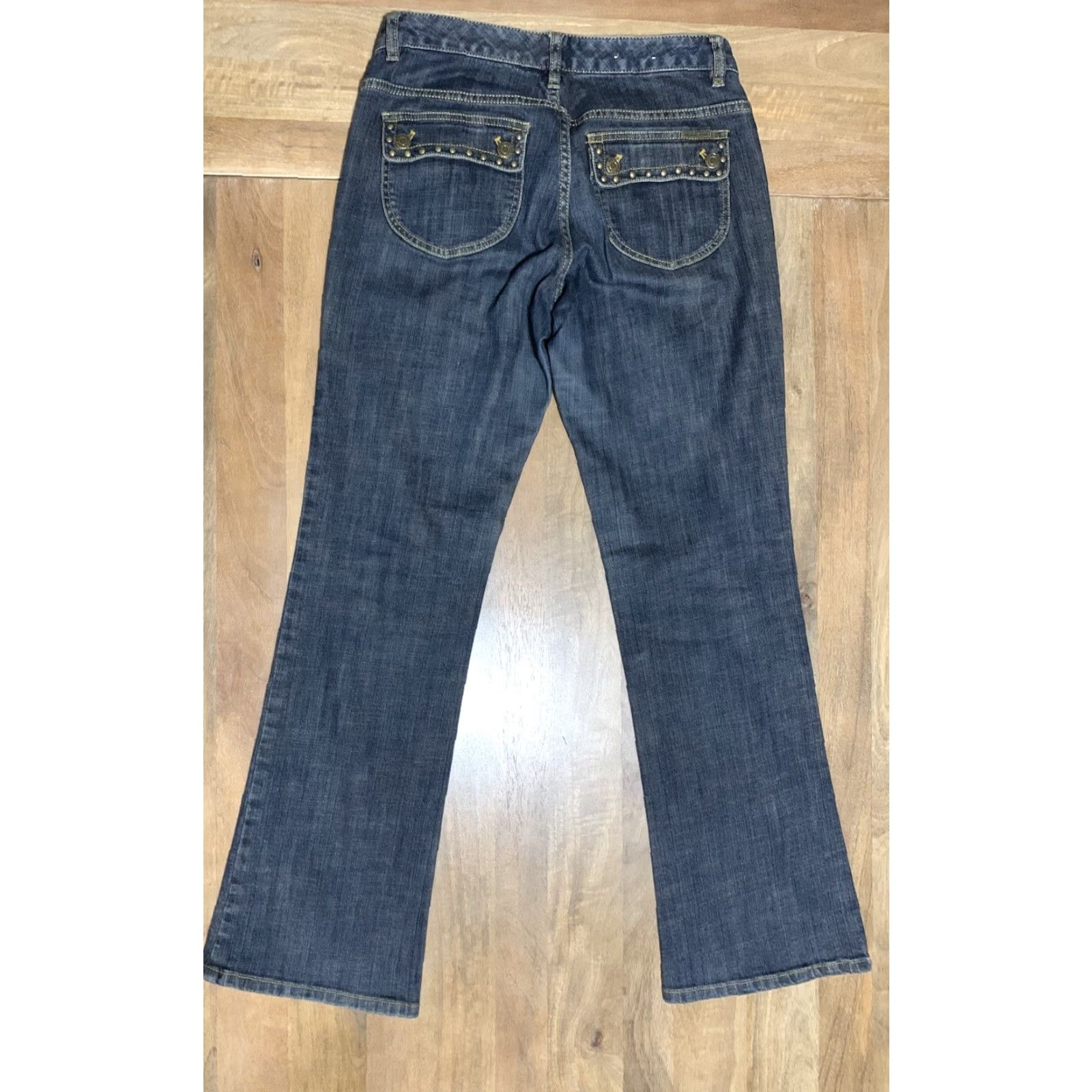 Michael Kors VINTAGE Michael Kors Jeans Womens 6 Bootcut 30x31 Blue Denim 5-Pocket Logo Studded Flap Pocket 90s Bohemian Retro 2000s Rock Mens Womens Girls Boys Size 28" / US 6 / IT 42 - 2 Thumbnail