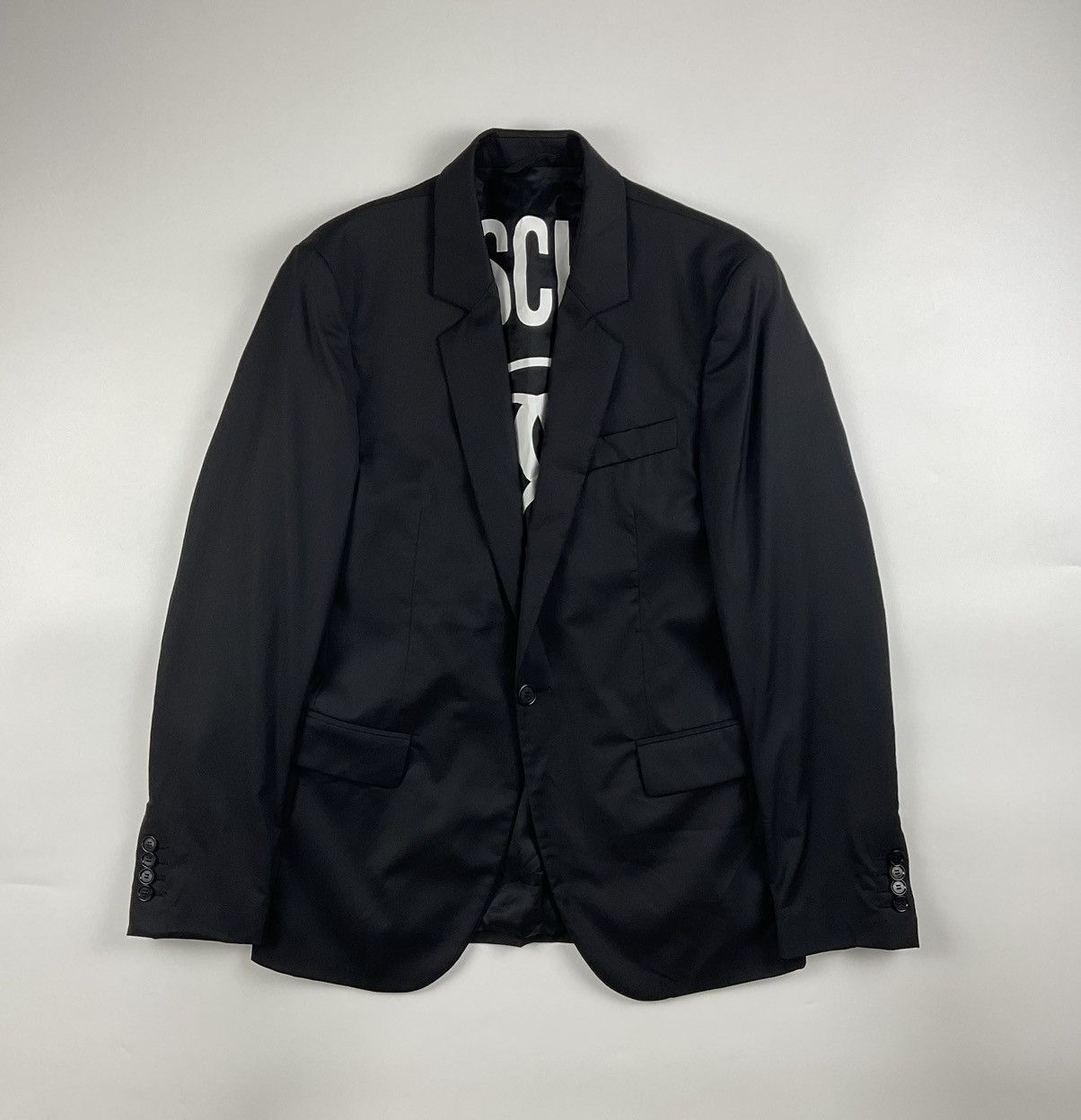 Image of Moschino One Button Jacket in Black, Men's (Size Small)