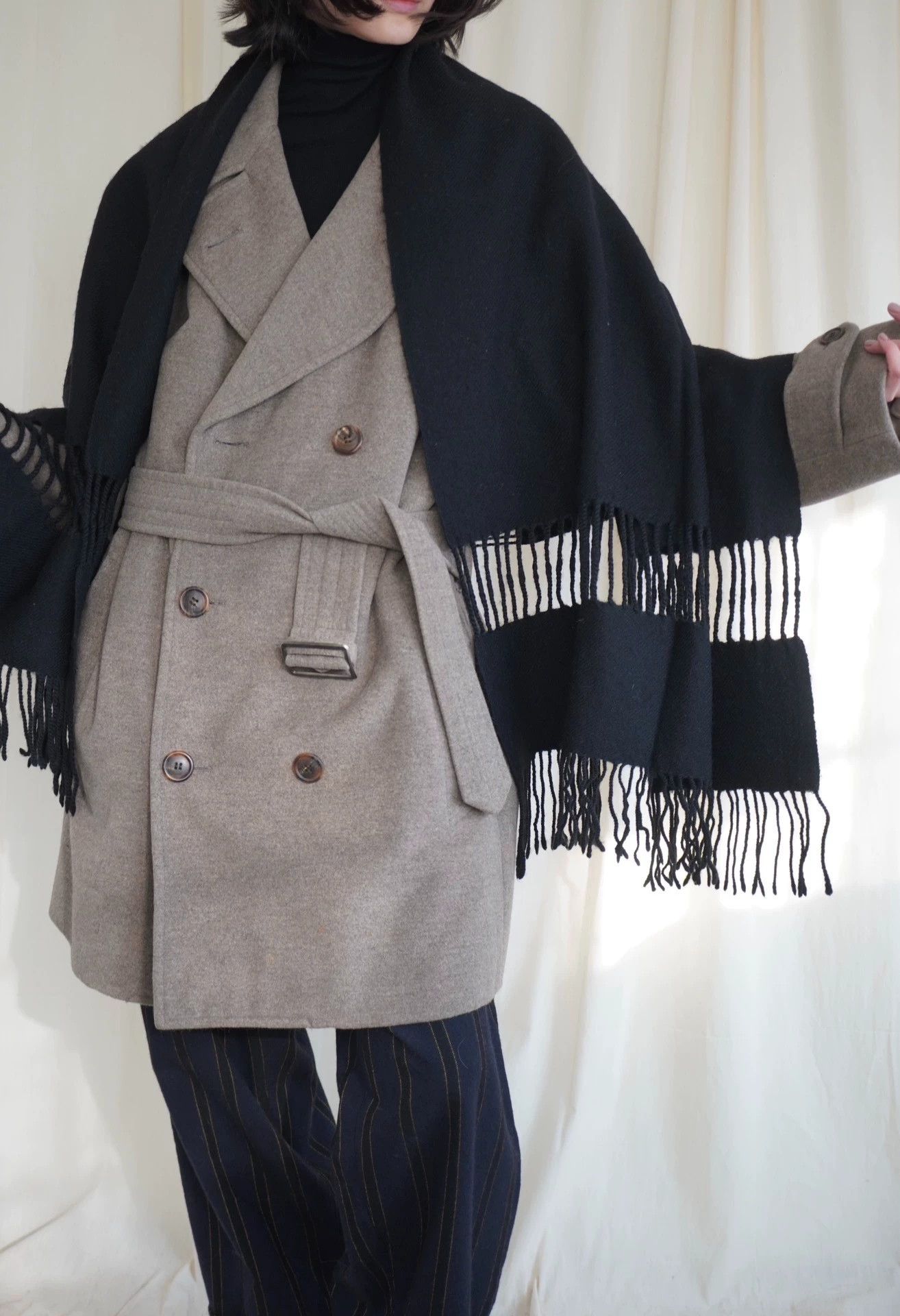 Y's Y's by Yohji Yamamoto 1990s Cutout Wool Scarf/Shawl Size ONE SIZE - 9 Thumbnail