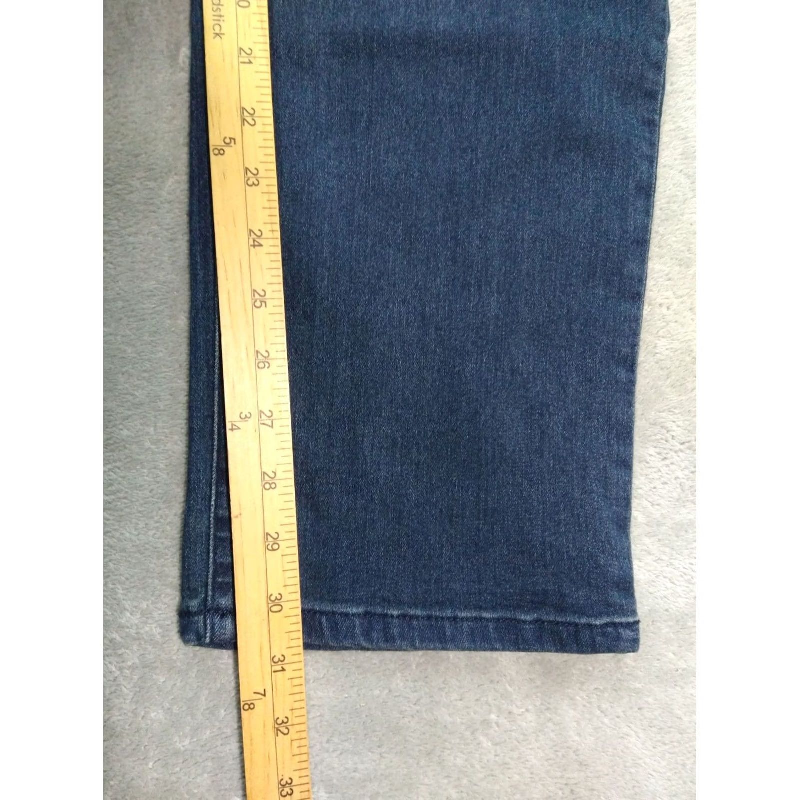 Vintage Democracy Jeans Womens 14W Plus Blue Denim Ab Solution Straight Leg Dark Wash Size 36" / US 14 / IT 50 - 5 Thumbnail
