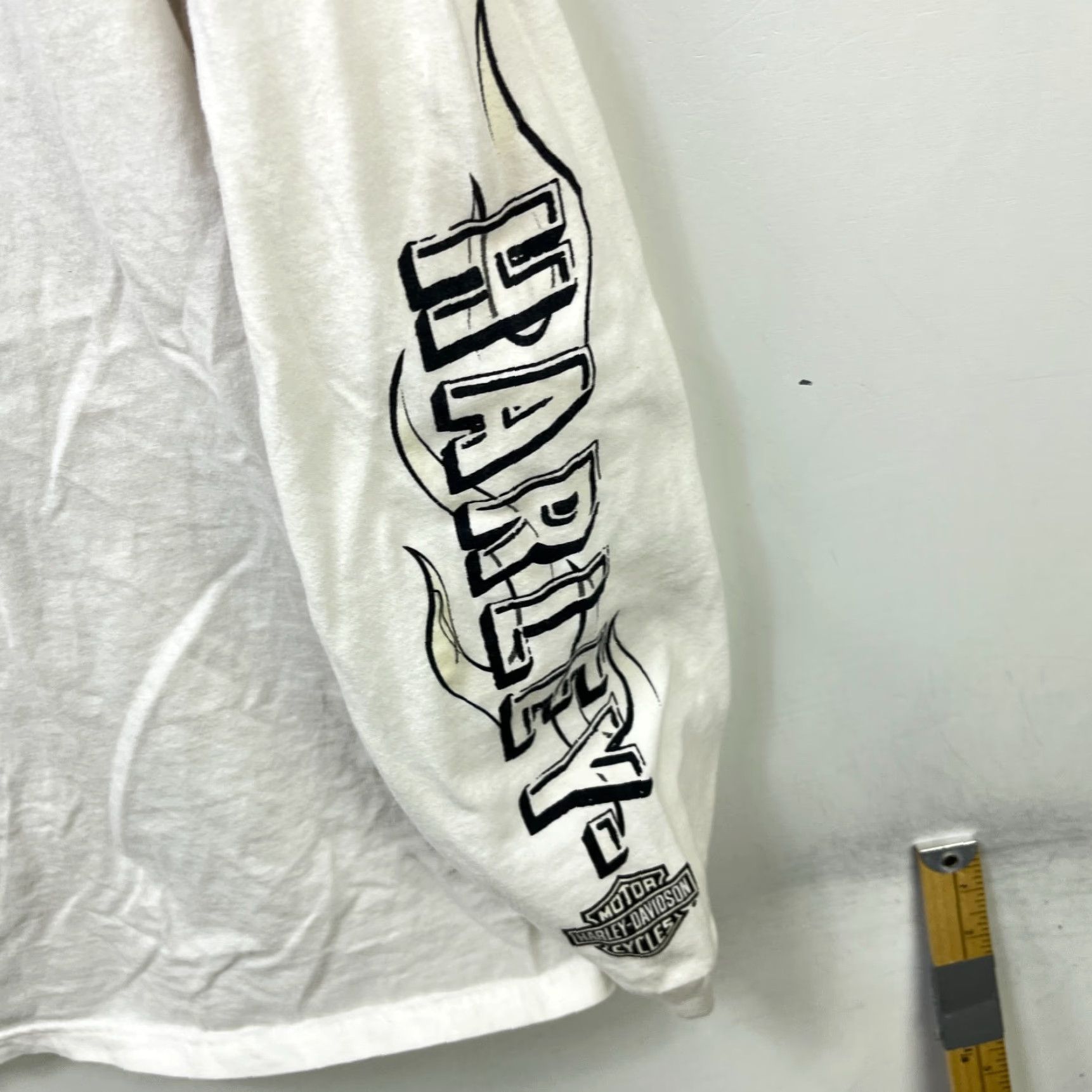 Harley Davidson VINTAGE Harley-Davidson Shirt L Mens White 90s Logo Pockets Crew Neck Cotton Short Sleeve Size US L / EU 52-54 / 3 - 4 Thumbnail