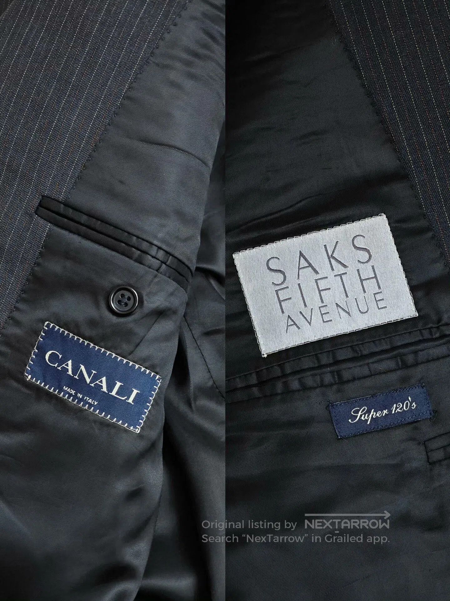 Canali Italian Wool Blazer with Pinstripes. Size US XXL / EU 58 / 5 - 6 Thumbnail