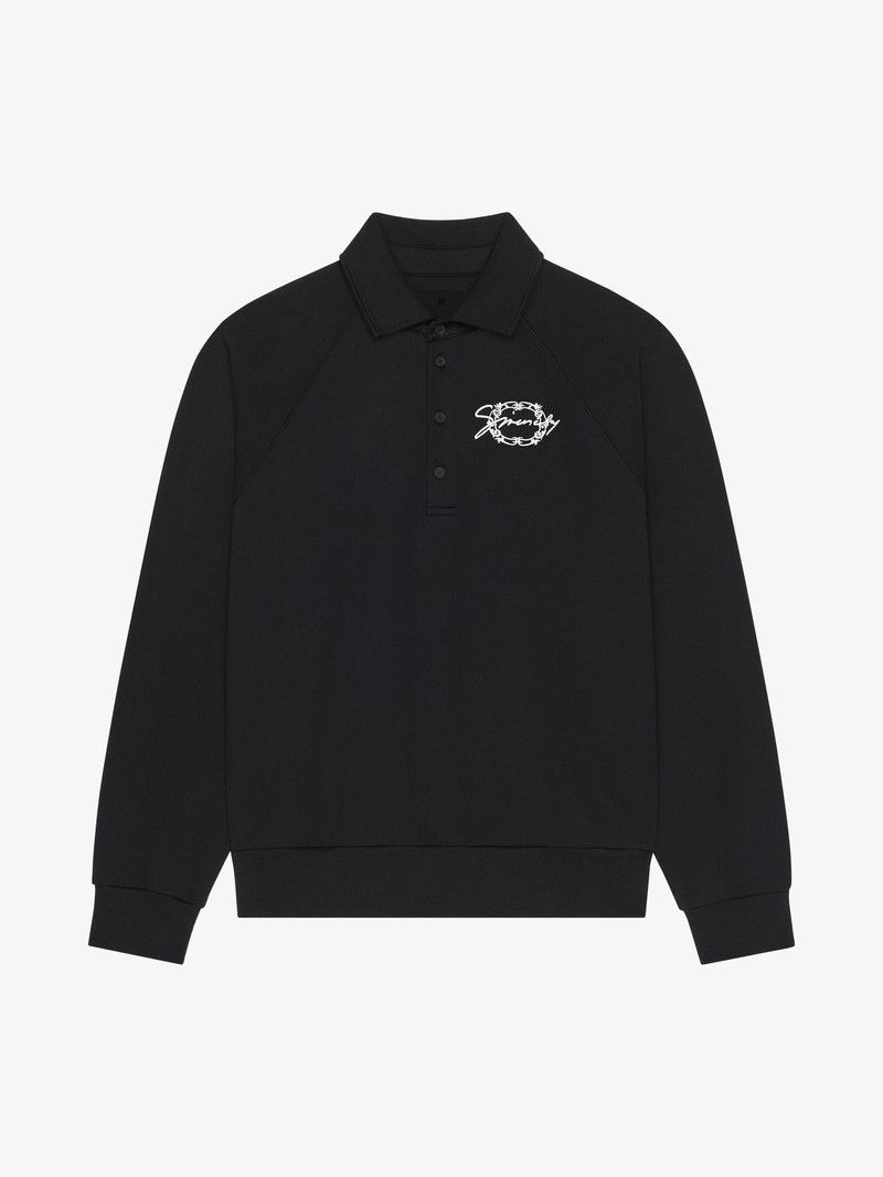 Givenchy o1w1db10326 Polo Buttoned Sweatshirt in Black Size US M / EU 48-50 / 2 - 1 Thumbnail