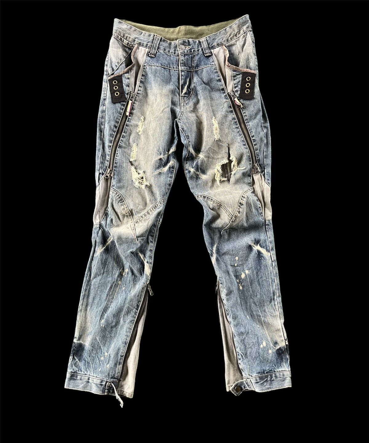 Japanese Brand × PPFM 🔥RARE PPFM Mad Punk Distressed Denime Jeans 🇯🇵 Size US 32 / EU 48 - 1 Thumbnail