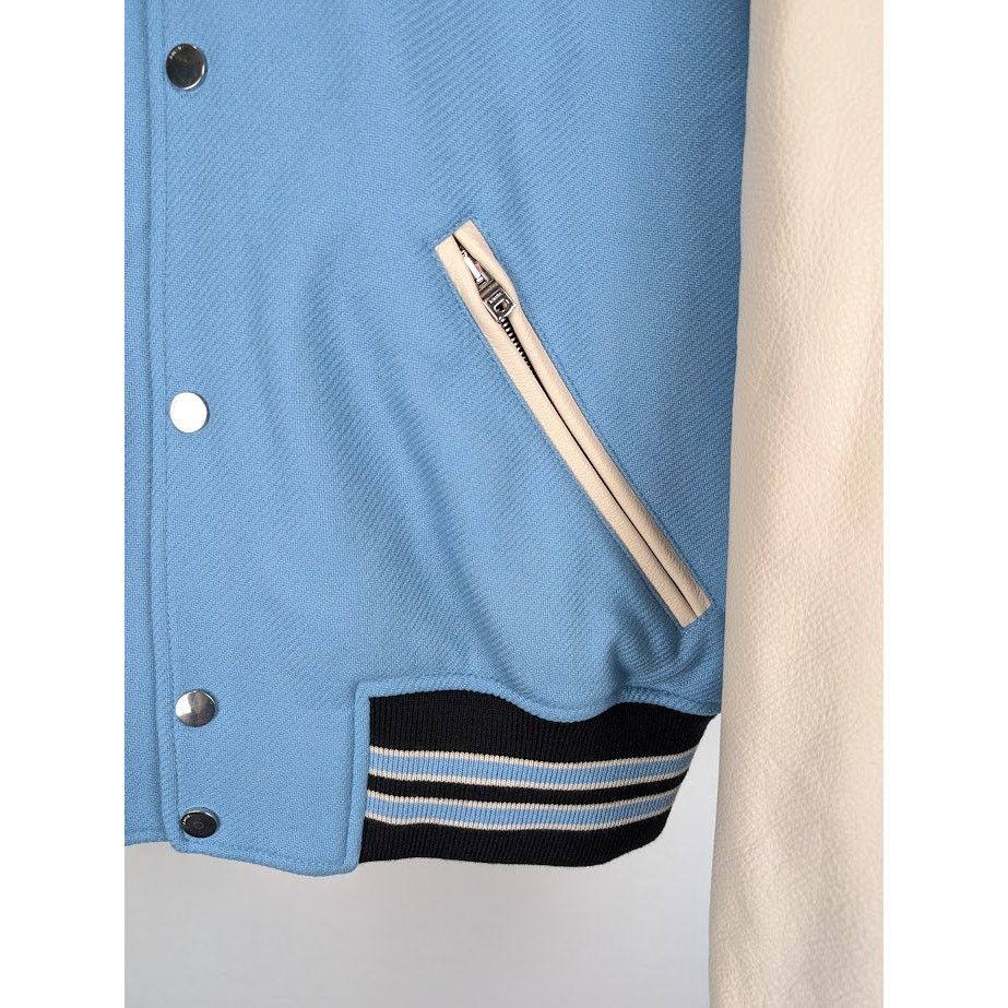 Amiri o1rshd1 Oversized Stars Varsity Jacket in Air Blue Size US L / EU 52-54 / 3 - 6 Thumbnail
