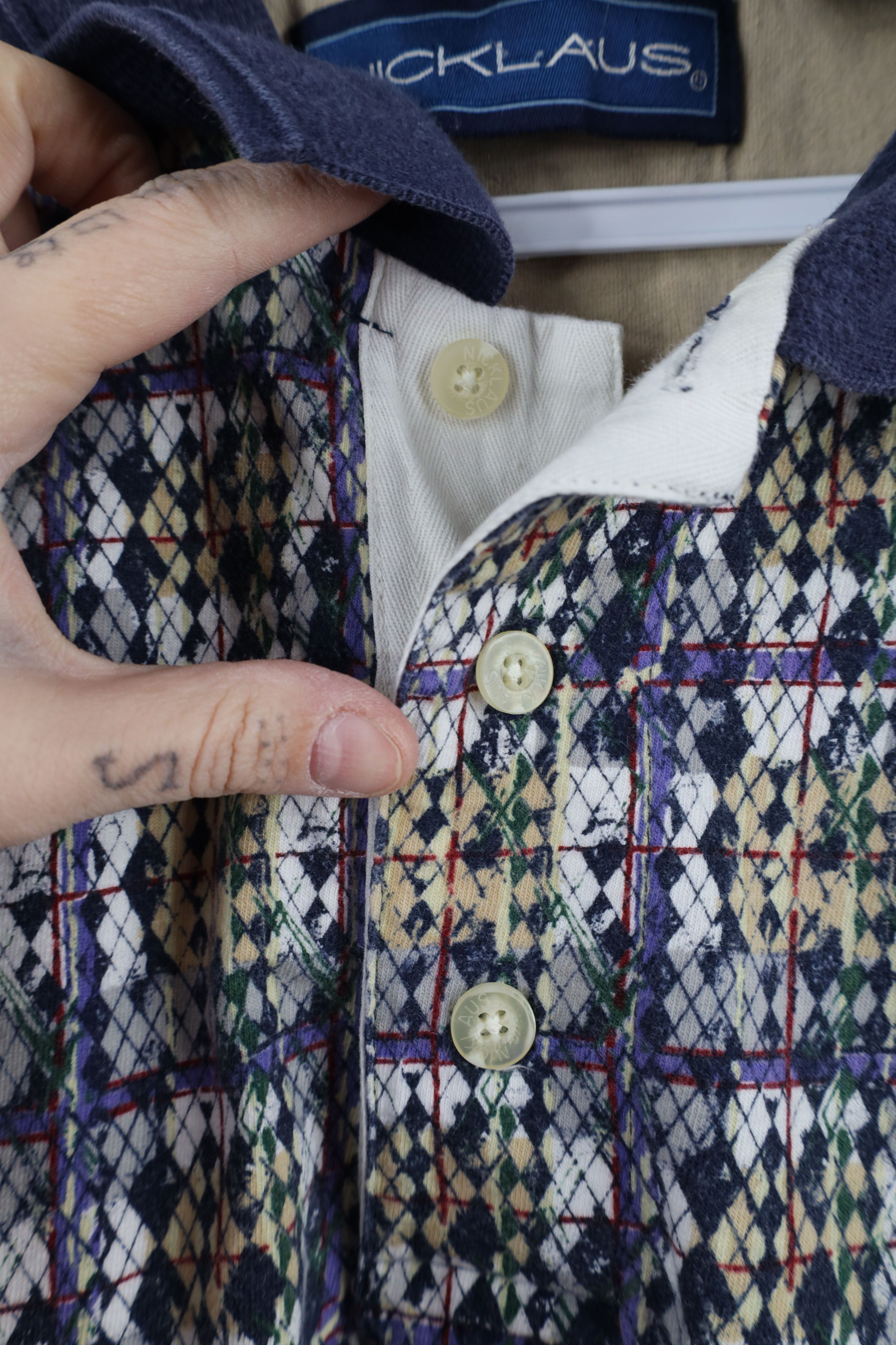 Vintage Vintage 90s Streetwear Abstract Plaid Golf Polo Shirt Size US L / EU 52-54 / 3 - 6 Thumbnail