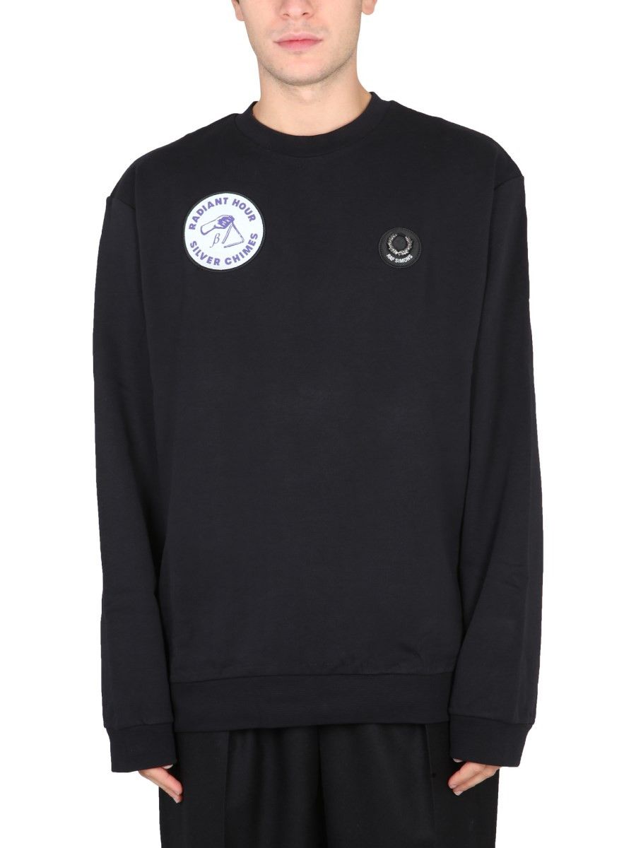 Raf Simons o1y0325 Logo Crewneck Sweatshirt in Black Size US L / EU 52-54 / 3 - 1 Thumbnail