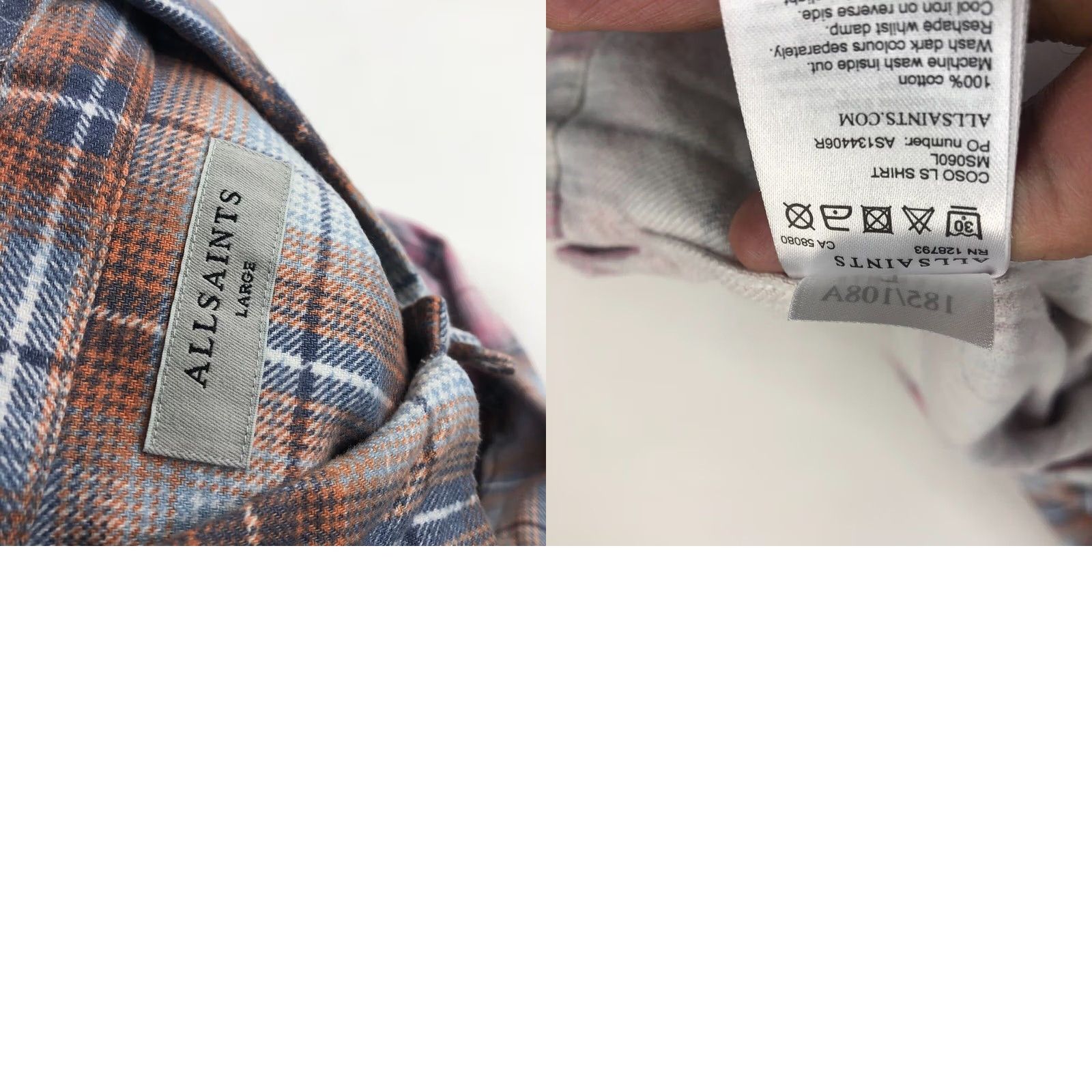 Allsaints Allsaints Button-Up Plaid Flannel Shirt Men L Size US L / EU 52-54 / 3 - 8 Thumbnail