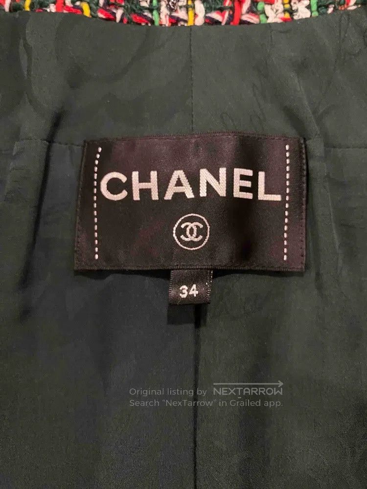 Chanel Chanel Data centre white red green mosaic Velcro jacket Size XXS / US 00 / IT 34 - 7 Thumbnail