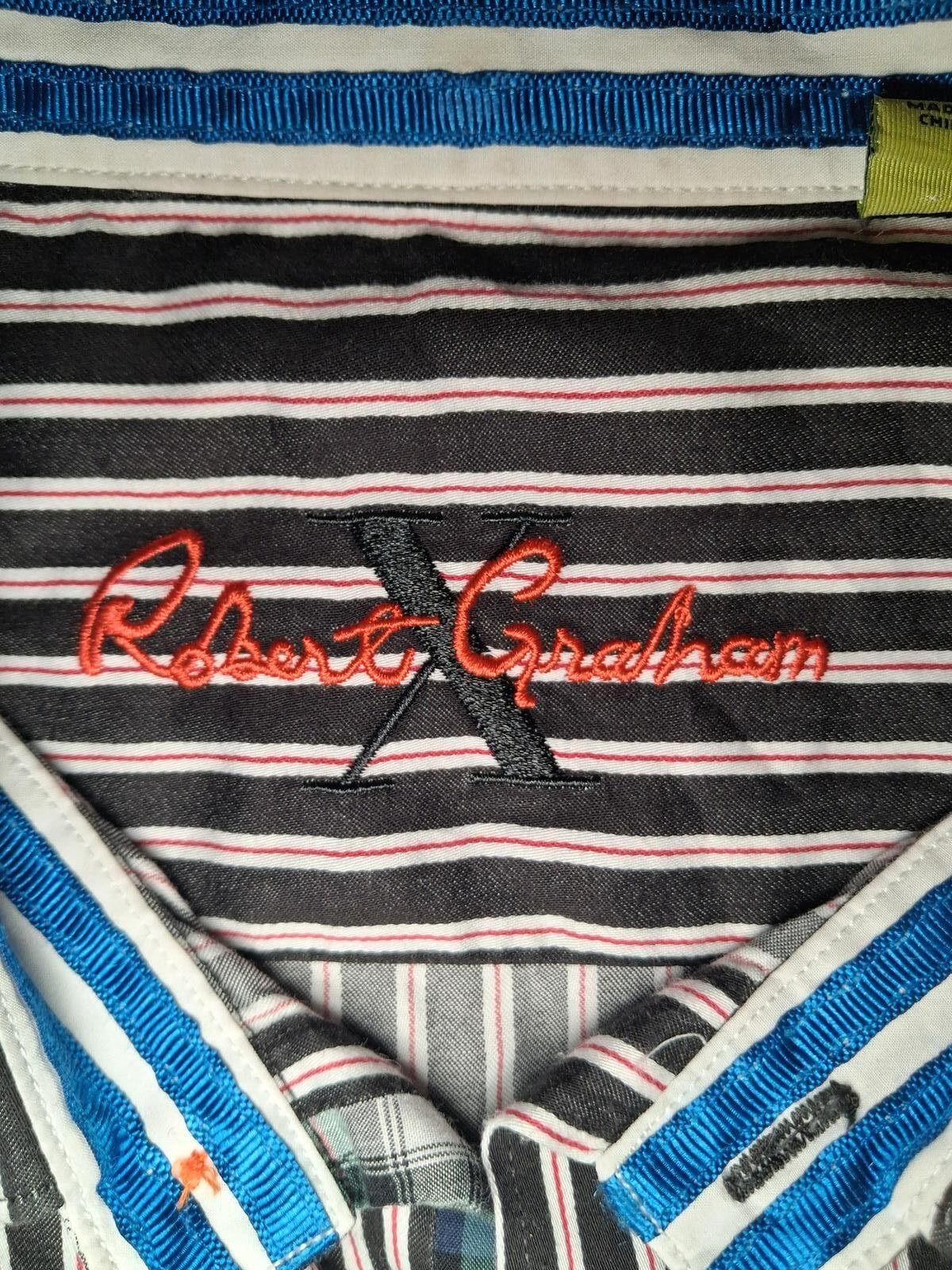 Robert Graham Robert Graham X Shirt Mens XL Black Striped Cotton Flip Cuff Size US XL / EU 56 / 4 - 2 Thumbnail