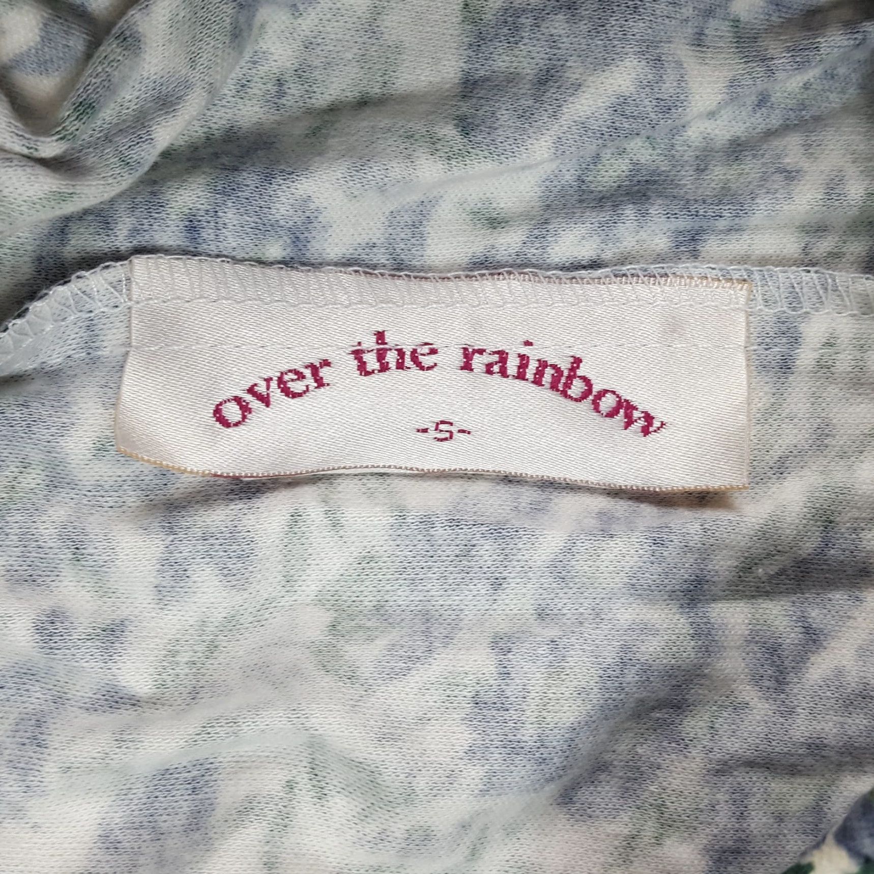 Vintage VINTAGE Over the Rainbow 90s Blue Flower Print Stretch Waist Small Floral Leggings Yoga Pants Womens Size 28" / US 6 / IT 42 - 7 Thumbnail
