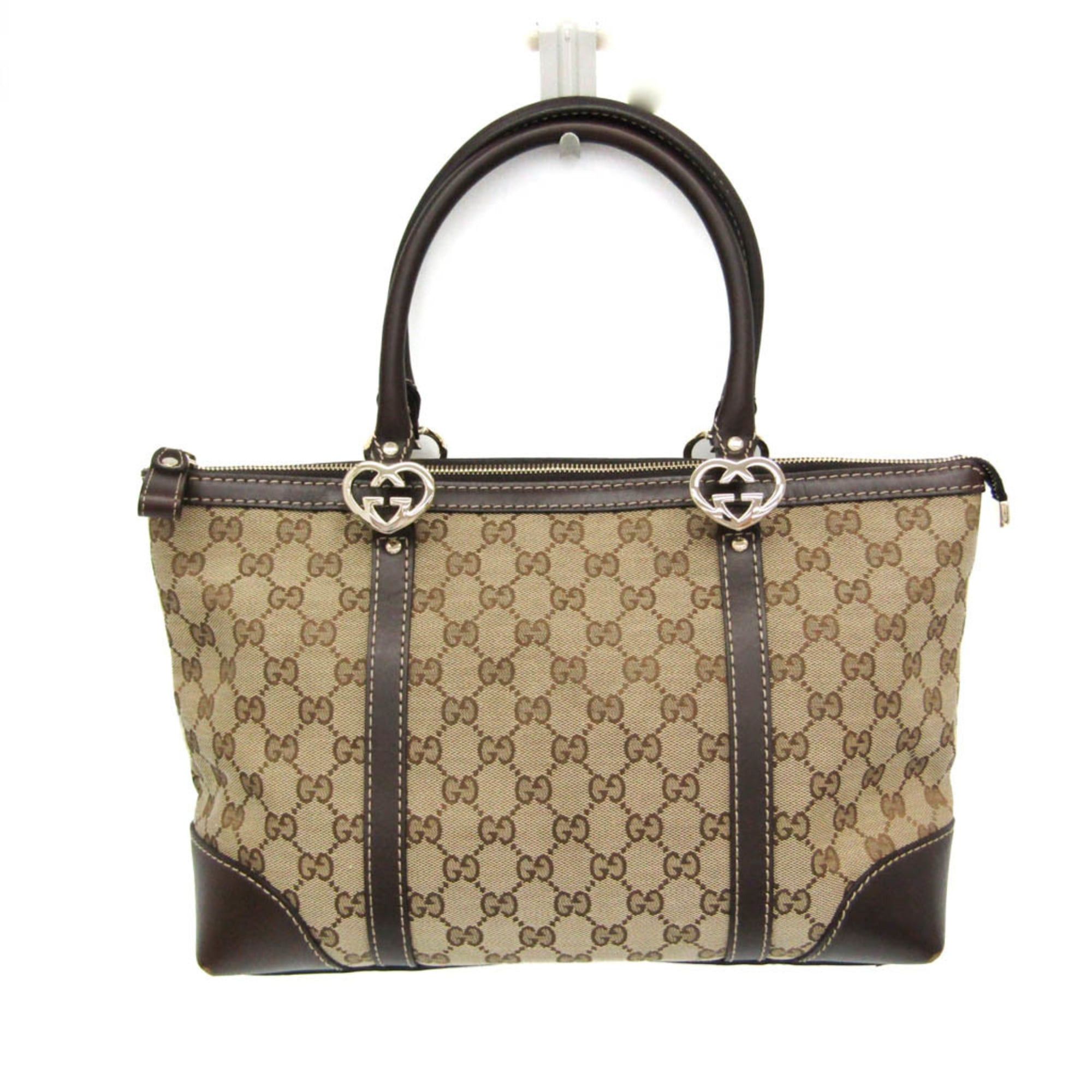 Gucci Gucci GG Canvas 257069 Women's GG Canvas,Leather Handbag,Tote Bag Beige,Brown Size ONE SIZE - 1 Thumbnail