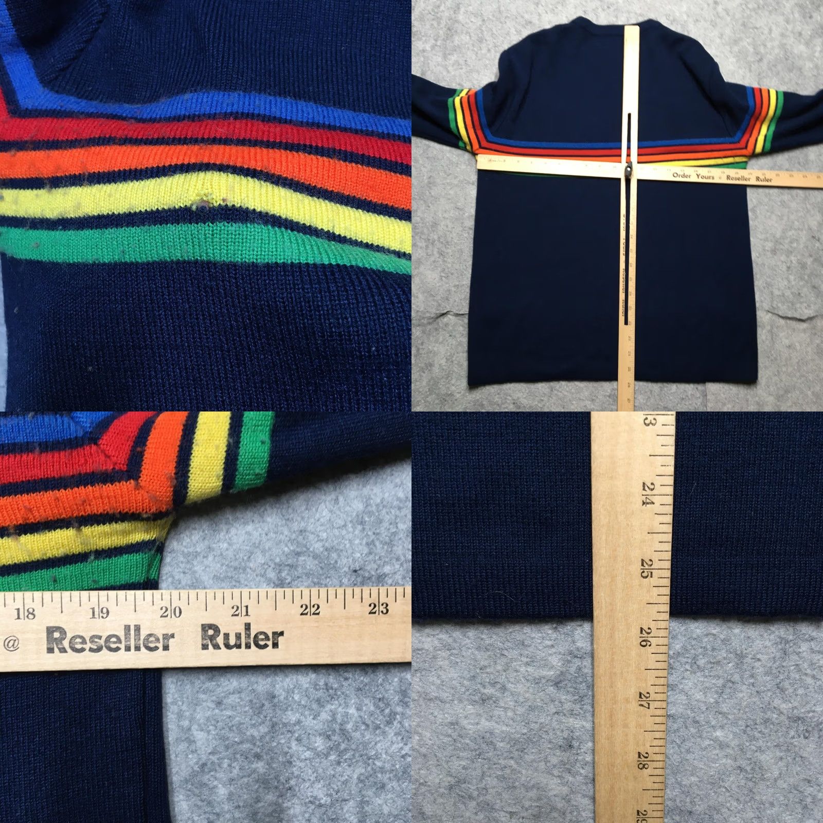 Rainbow Vintage Rainbow Stripe Crewneck Sweater Mens XL Navy Knit Pullover Retro Style Size US XL / EU 56 / 4 - 8 Thumbnail