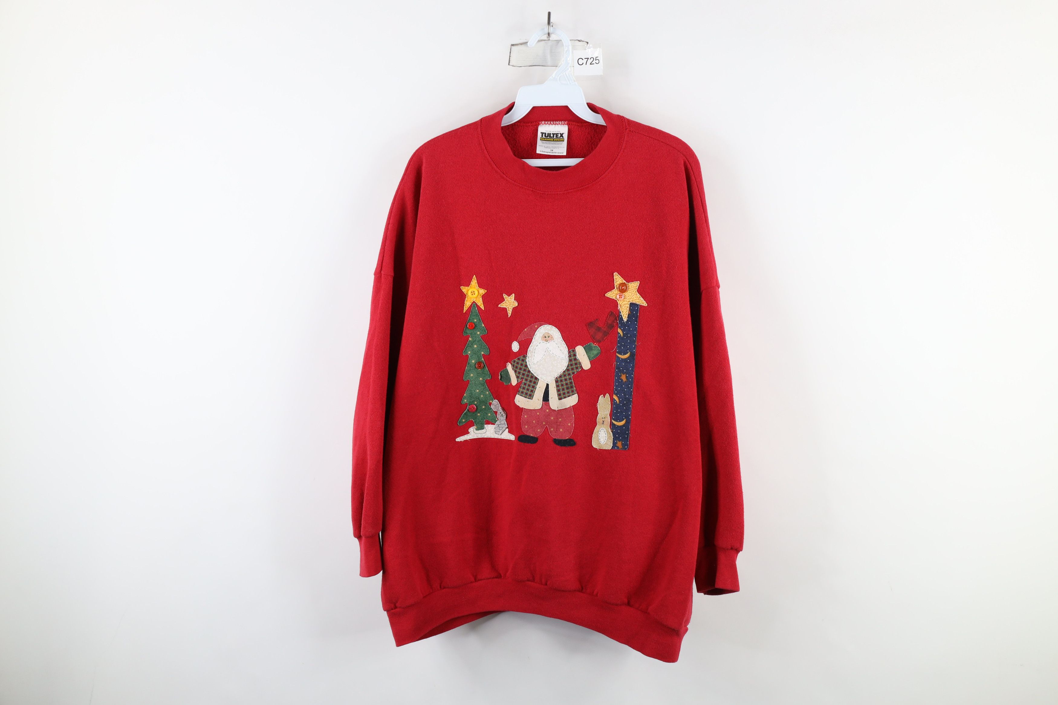 Vintage Vintage 90s Streetwear Christmas Santa Claus Sweatshirt USA Size 3XL / US 20-22 - 1 Thumbnail