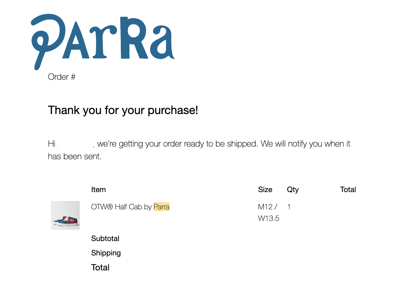 Parra OTW Half Cab 33 (Deadstock) Size US 12 / EU 45 - 4 Thumbnail