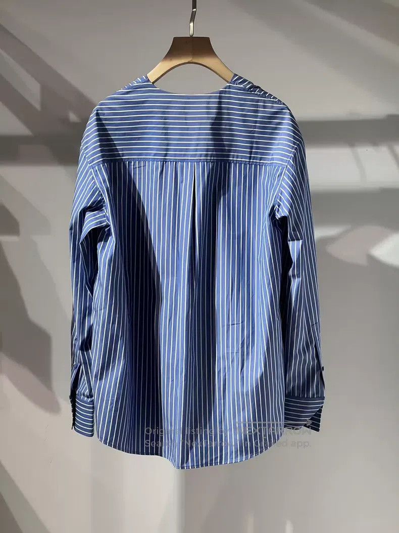 Valentino Valentino Blue striped dropped shoulder long-sleeved shirt Size S / US 4 / IT 40 - 3 Thumbnail