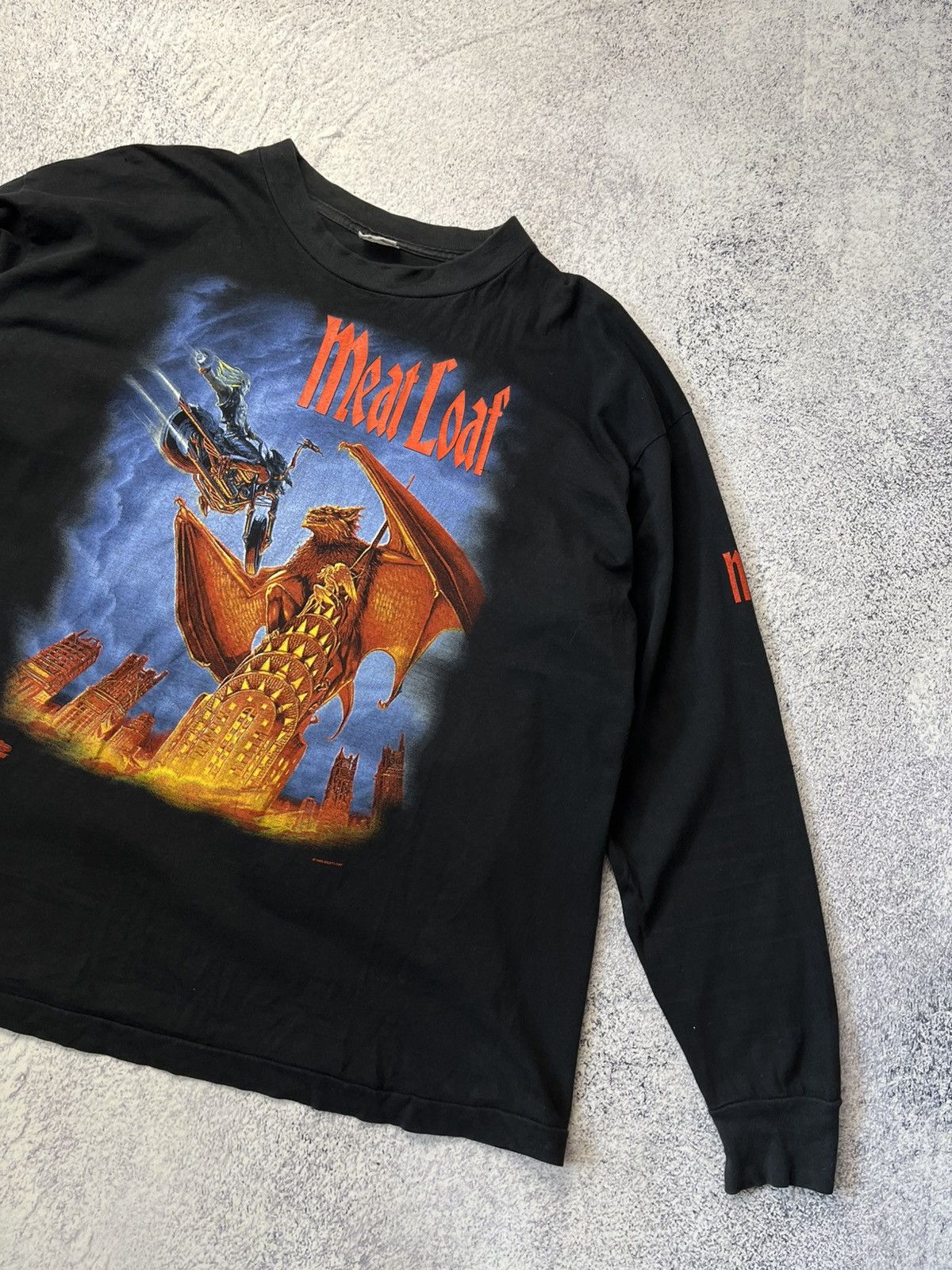 Band Tees Vintage 1993 Meat Loaf World Tour Long Sleeve T-Shirt Size US XL / EU 56 / 4 - 4 Thumbnail
