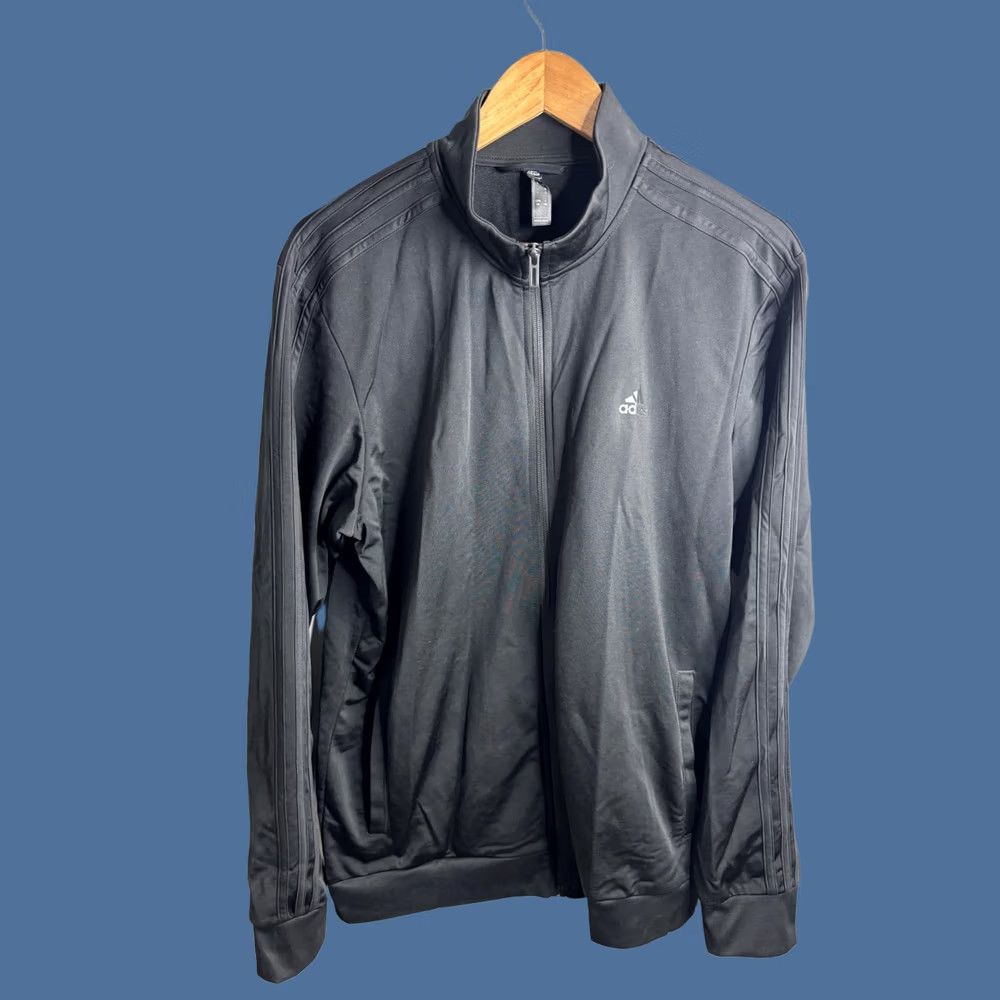 Adidas Adidas Track Jacket Mens L Black Primegreen 3-Stripes Full Zip Athletic Size US L / EU 52-54 / 3 - 1 Thumbnail