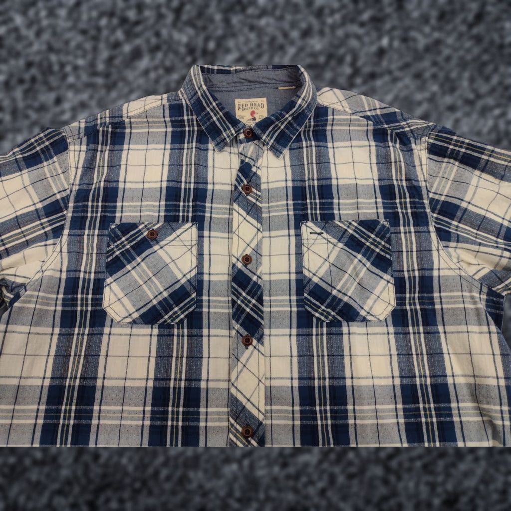 CO RedHead Button Up Long Sleeve Shirt Mens XXL Multicolor Canvas Pocketed Regular 2XL Shirt Size US XXL / EU 58 / 5 - 1 Thumbnail