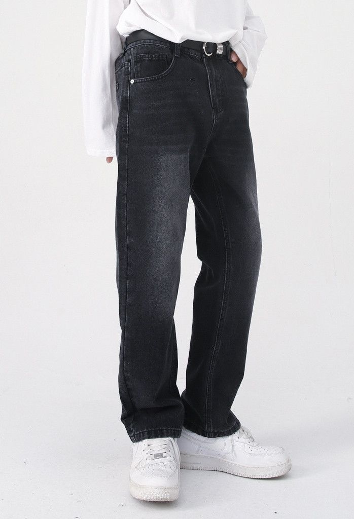 Japanese Brand × Vintage Black and grey retro washed straight jeans Size US 32 / EU 48 - 4 Thumbnail
