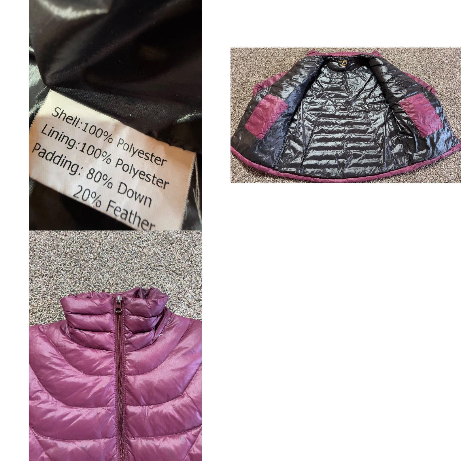 Vintage Wyoming Traders Stormy Puffer Coat Women's Down Jacket Large Plum Windproof 800 Fill Quilted Coat Size L / US 10 / IT 46 - 8 Thumbnail