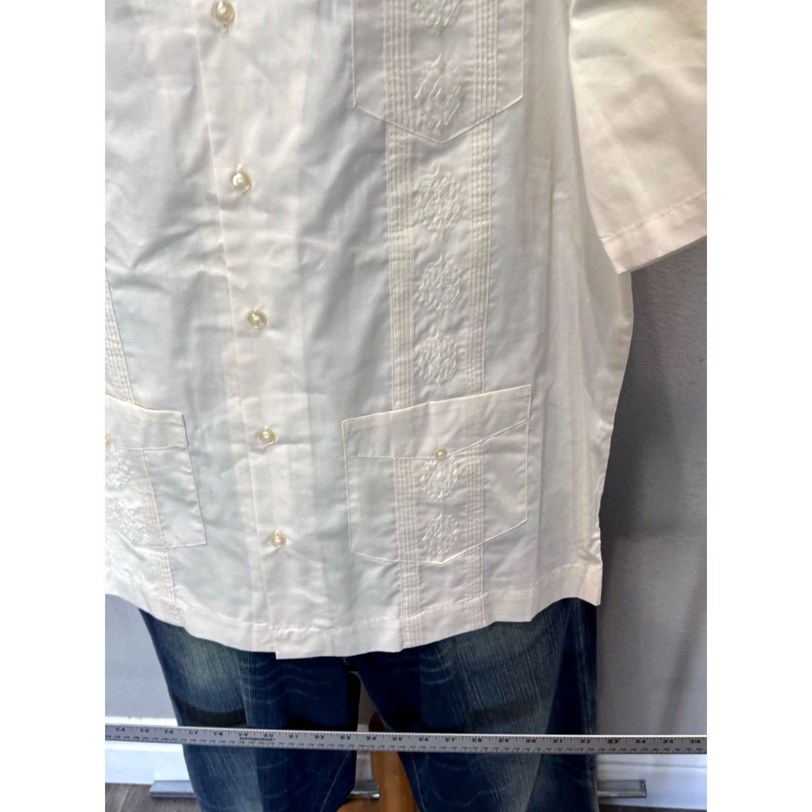Cubavera Cubavera Shirt Embrodiered Guayabera Pocket Large L Multicolor Mens Short Sleeve Shirt Size US L / EU 52-54 / 3 - 3 Thumbnail