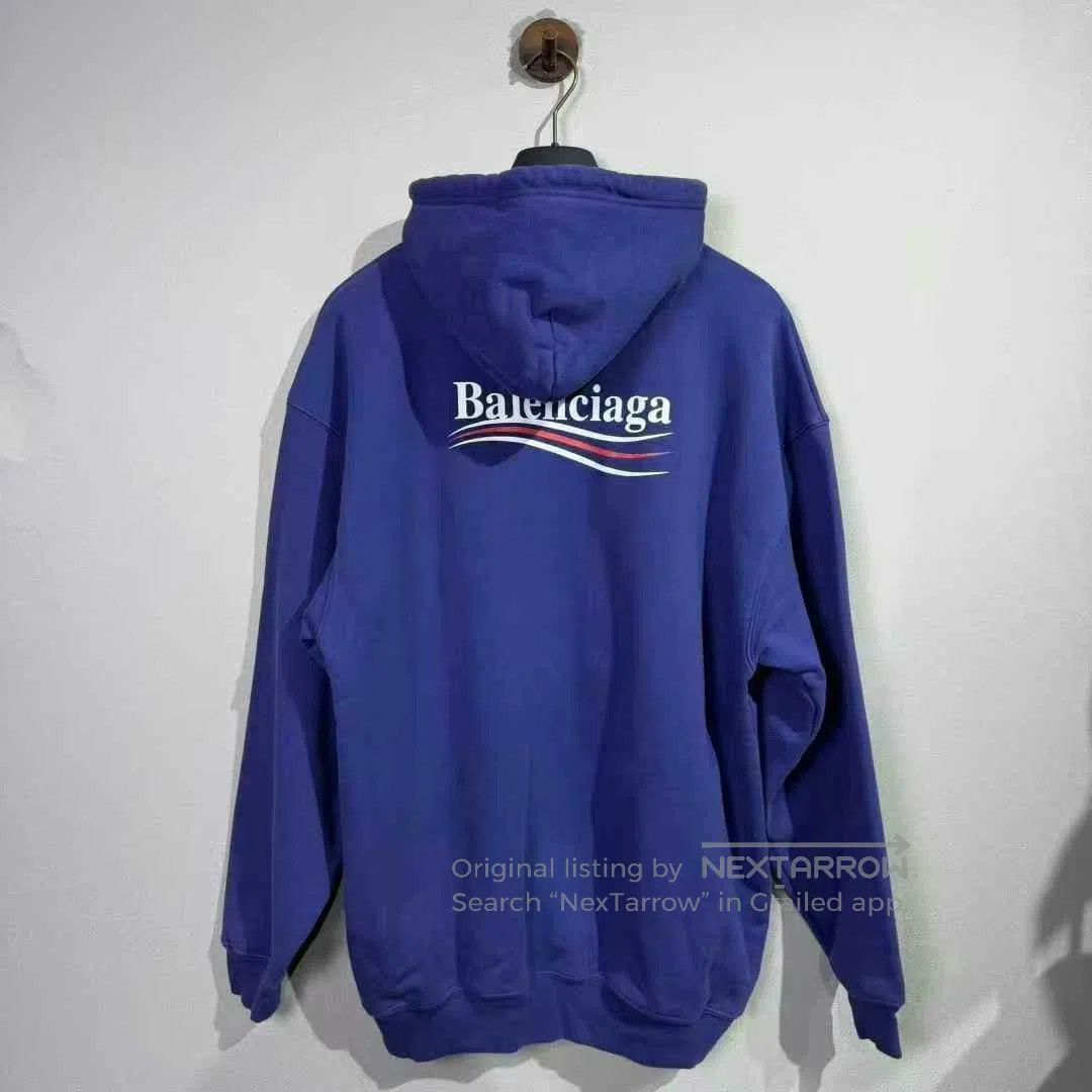 Balenciaga balenciaga dark blue hoodie with logo. Size US S / EU 44-46 / 1 - 2 Thumbnail