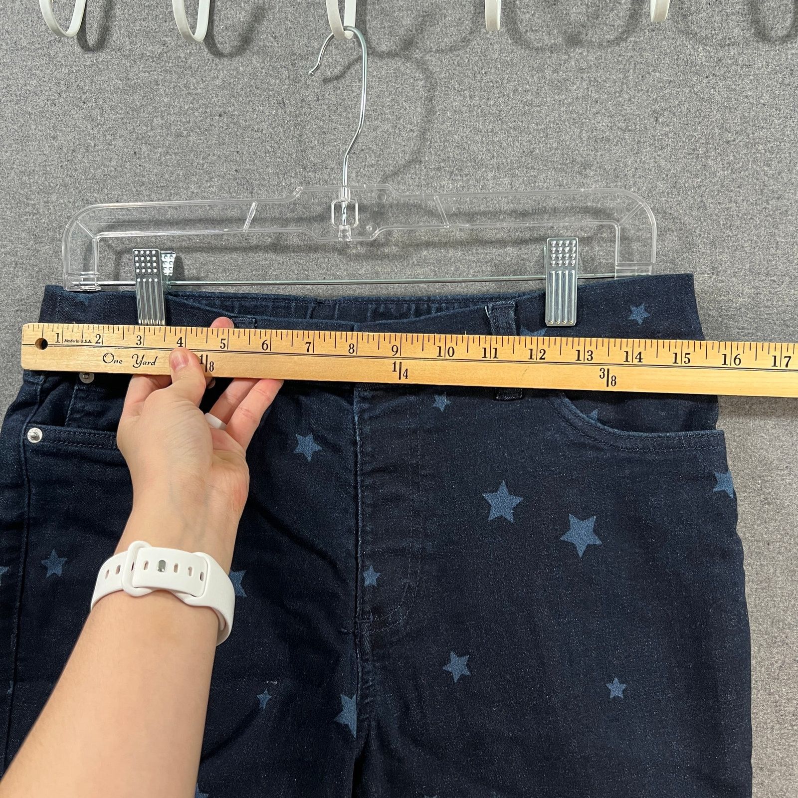 Other Denim & Co. Easy Stretch Denim Star Print Bermuda Shorts Size 34" / US 12 / IT 48 - 6 Thumbnail