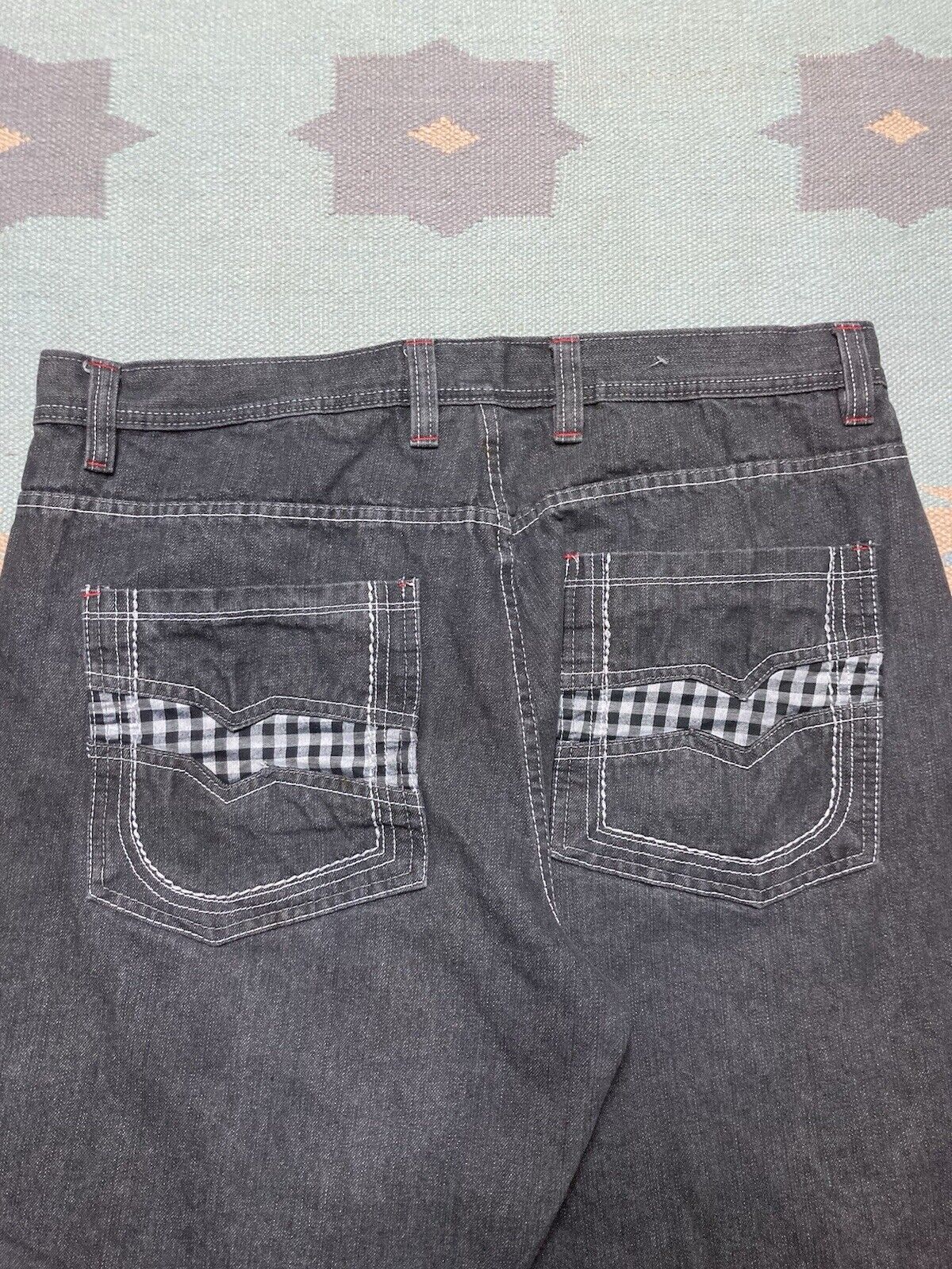 JNCO × Vintage VTG y2k baggy jeans black plaid checkered wide skater 40x31 Size US 40 / EU 56 - 3 Thumbnail