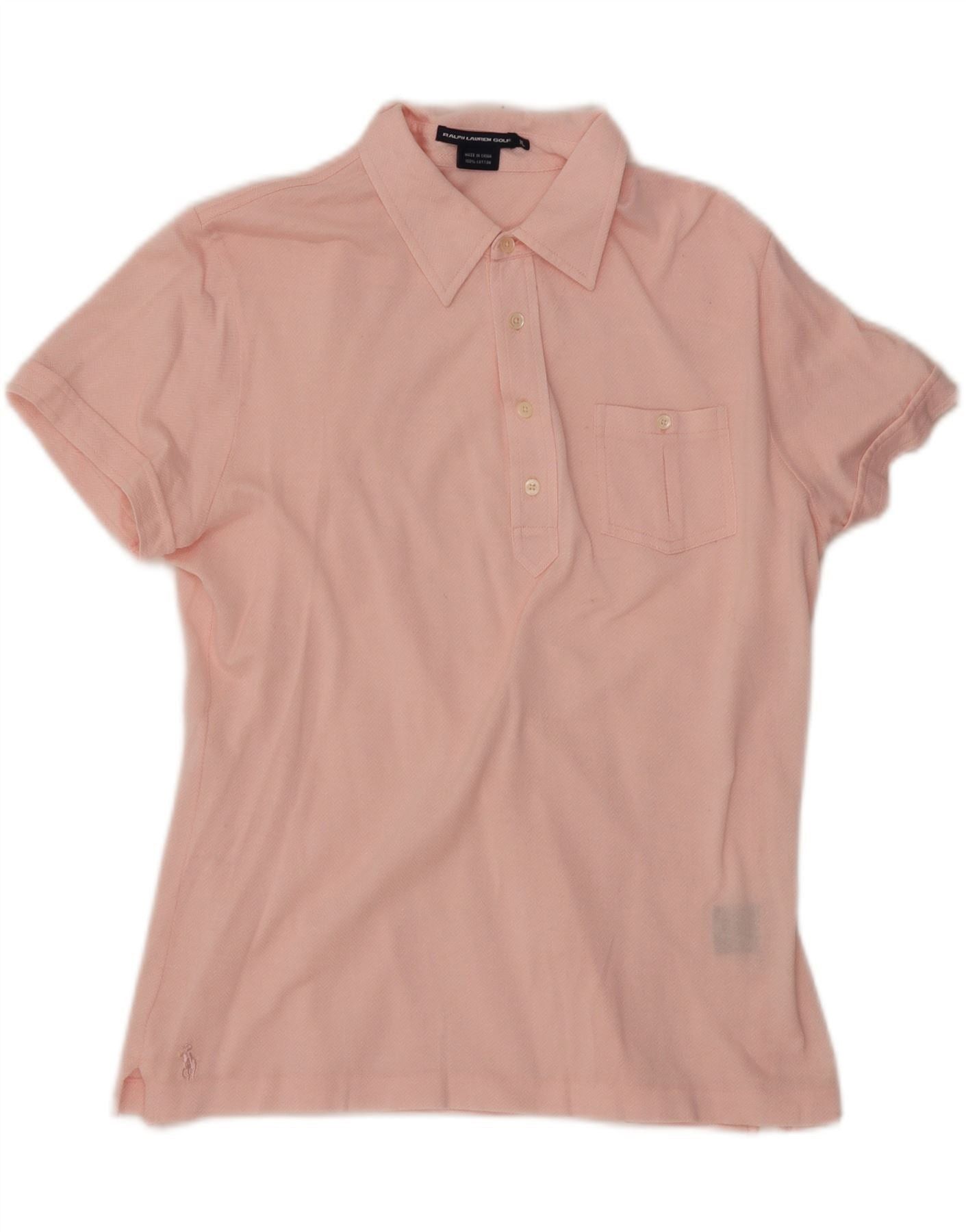 Ralph Lauren Womens Polo Shirt UK 18 XL Pink Herringbone Cotton Size XL / US 12-14 / IT 48-50 - 1 Thumbnail